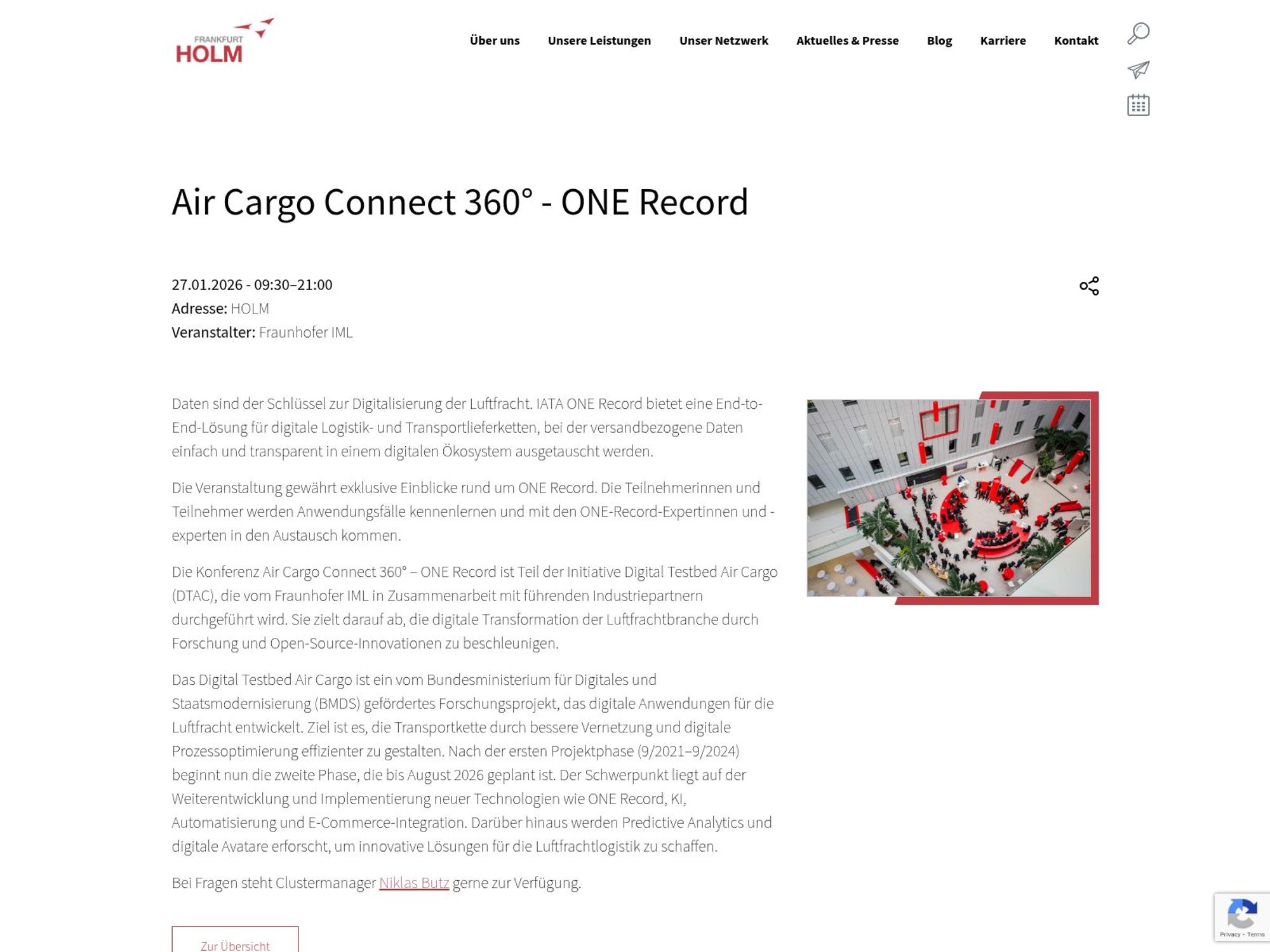 Air Cargo Connect 360° - ONE Record website
