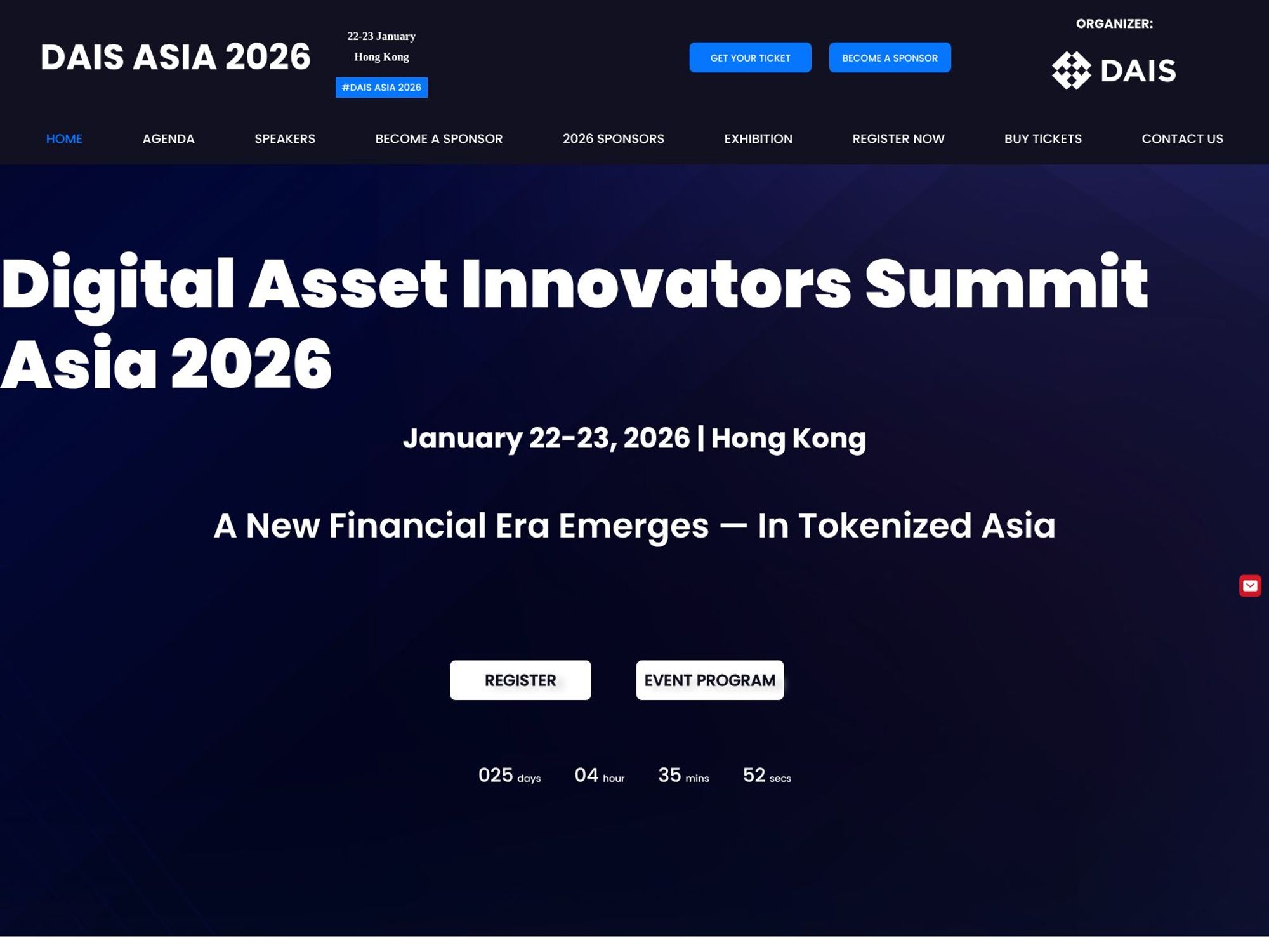 Digital Asset Innovators Summit Asia 2026 website