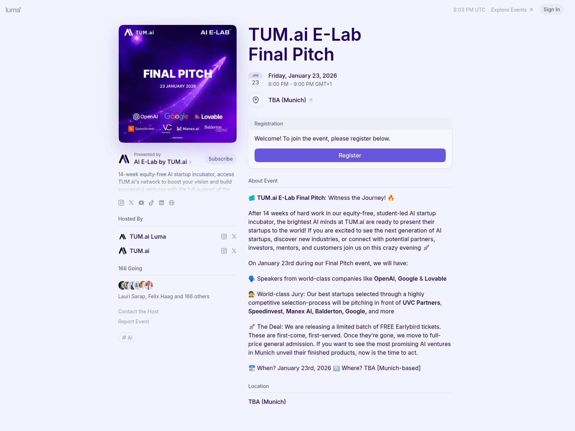 TUM.ai E-Lab Final Pitch website