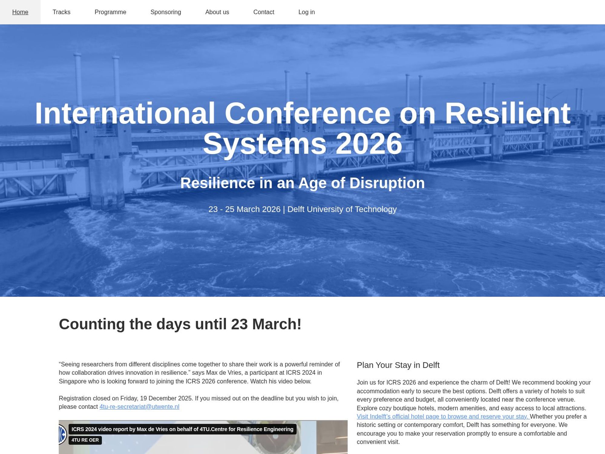 International Conference on Resilient Systems 2026 website