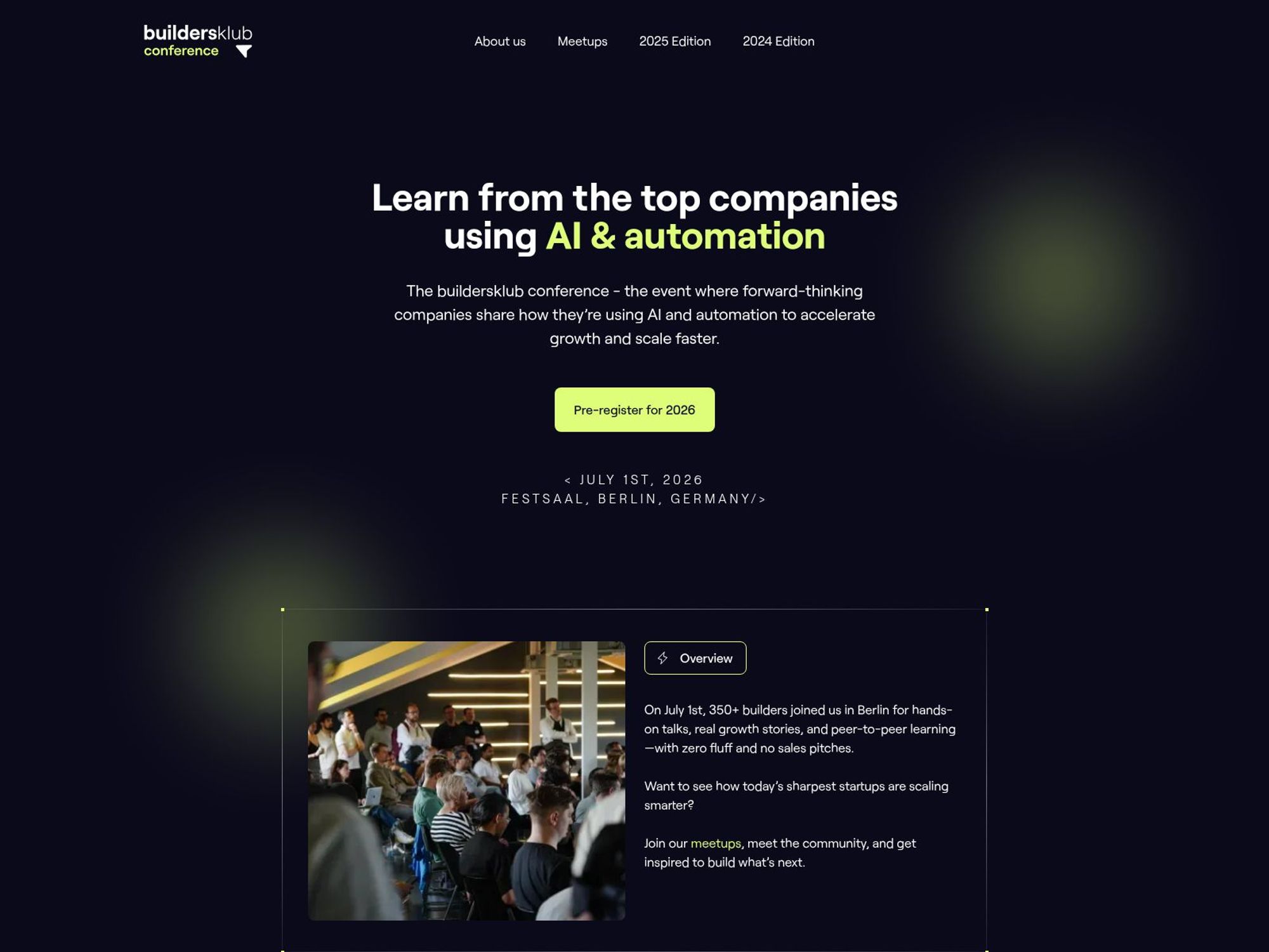 buildersklub conference 2026 website