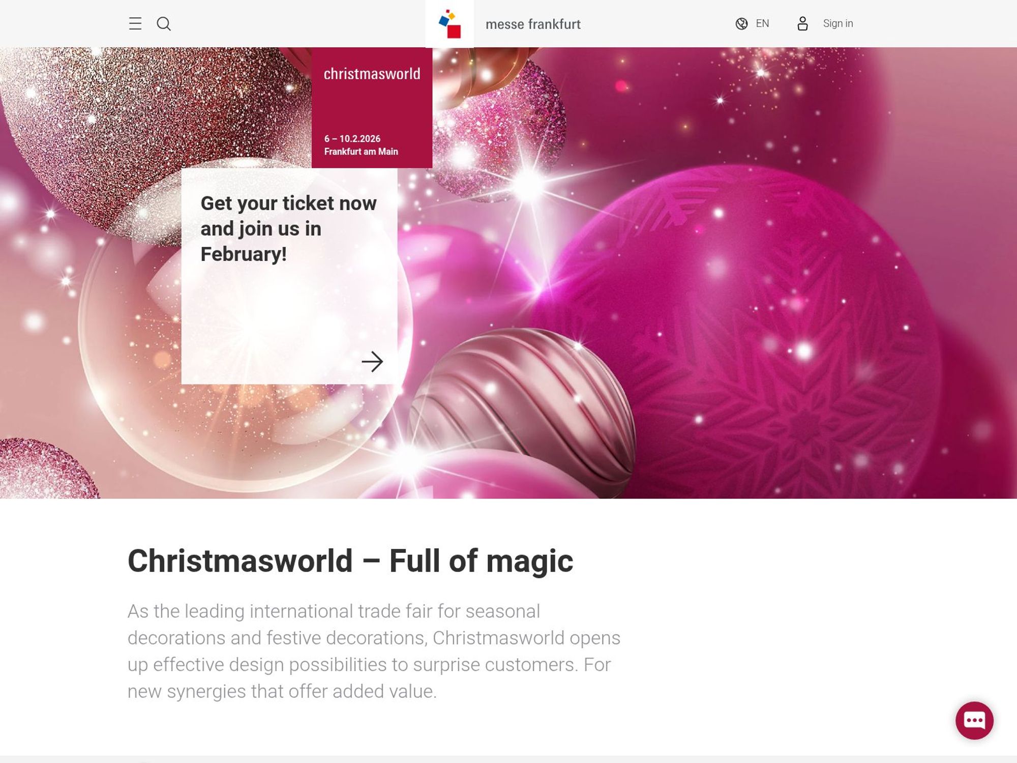 Christmasworld 2026 website