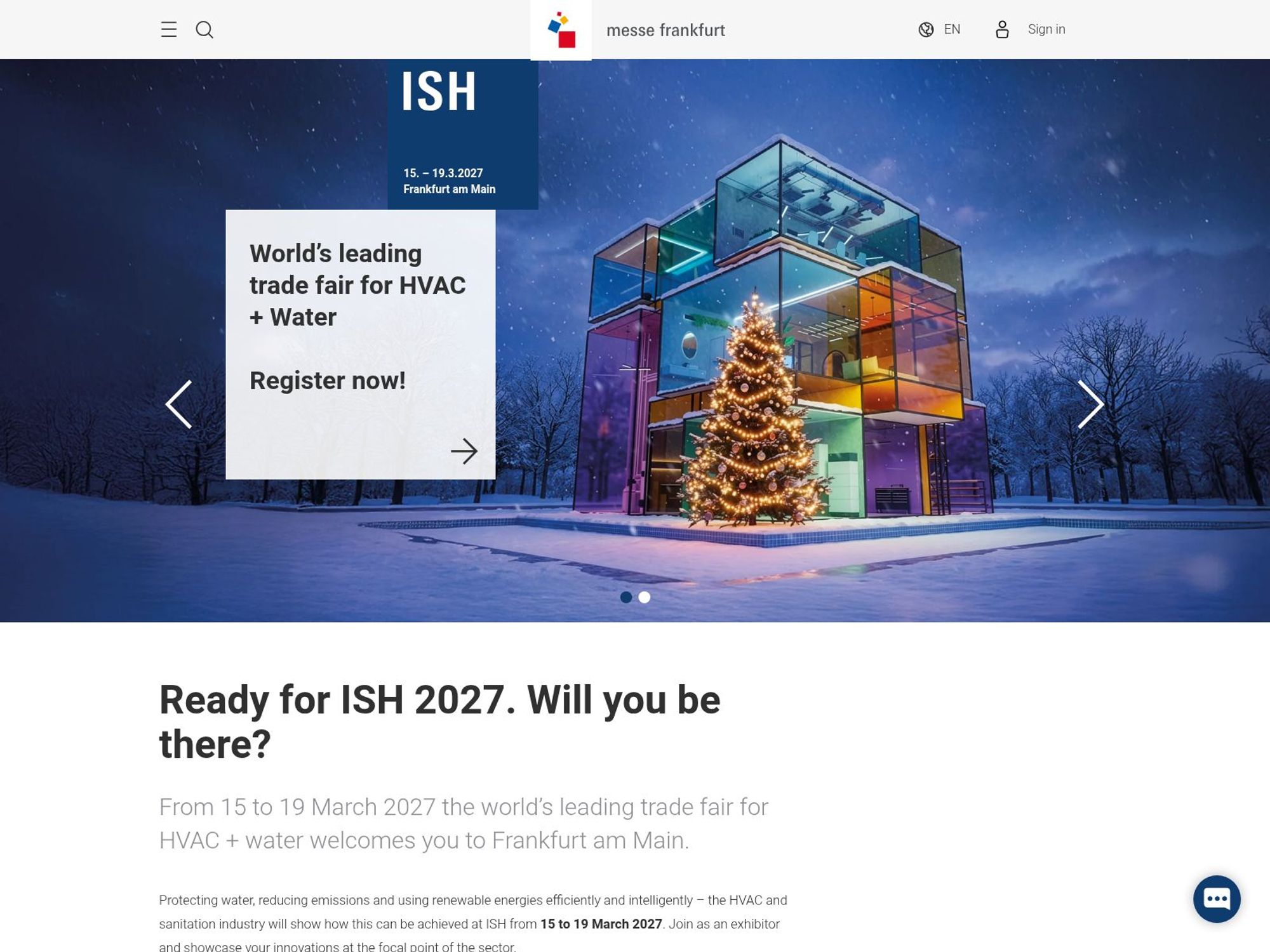 ISH 2027 website