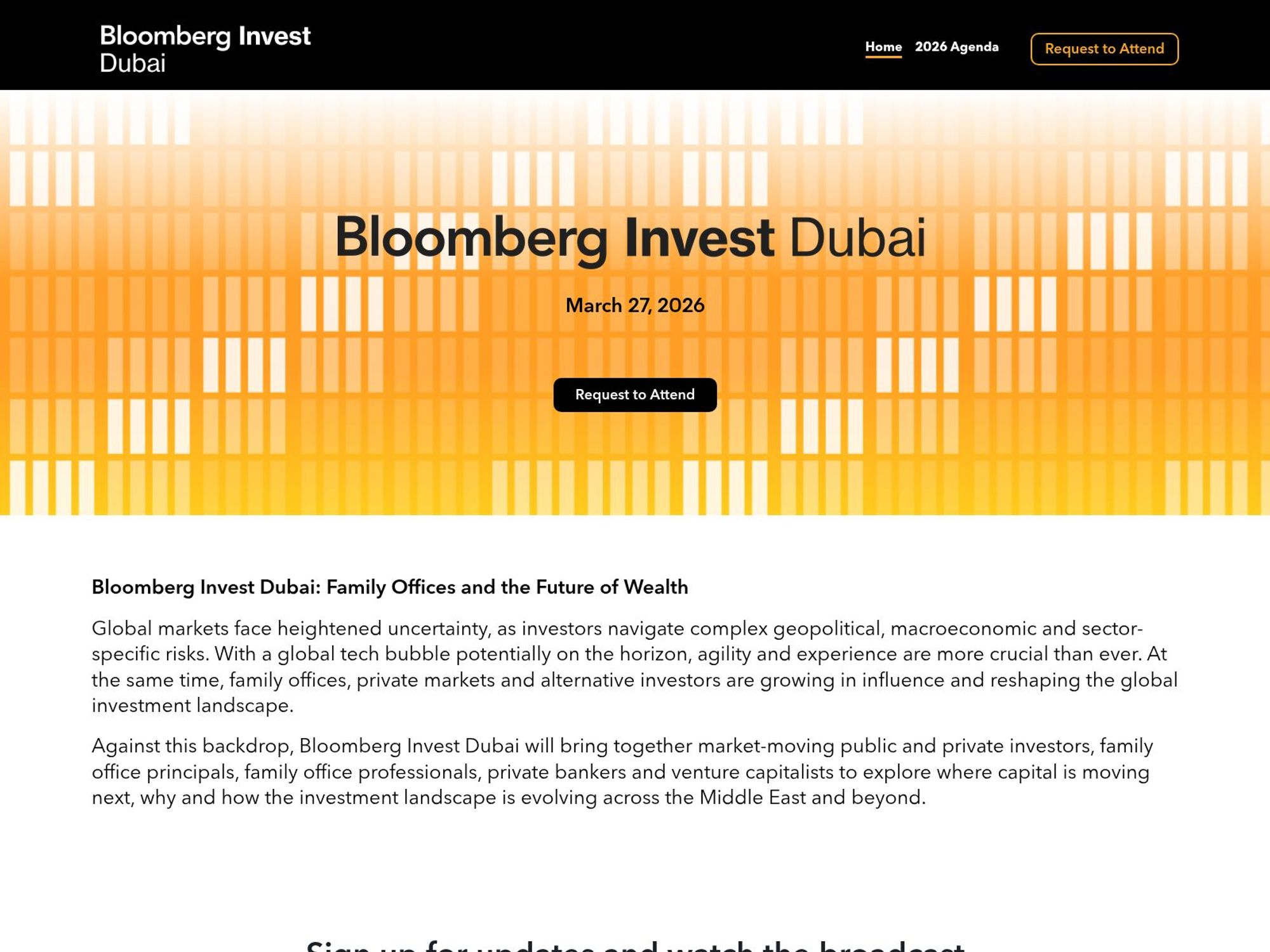 Bloomberg Invest Dubai 2026 website