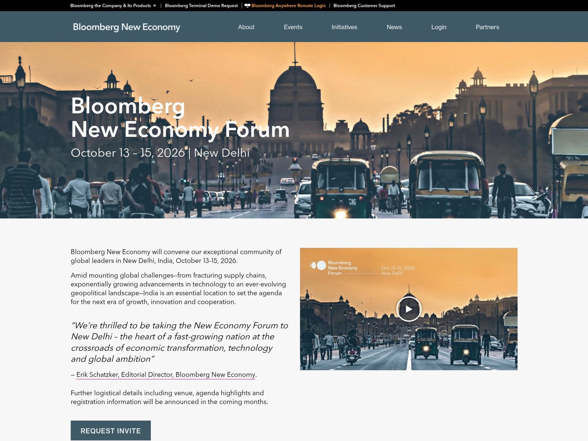 Bloomberg New Economy Forum India website
