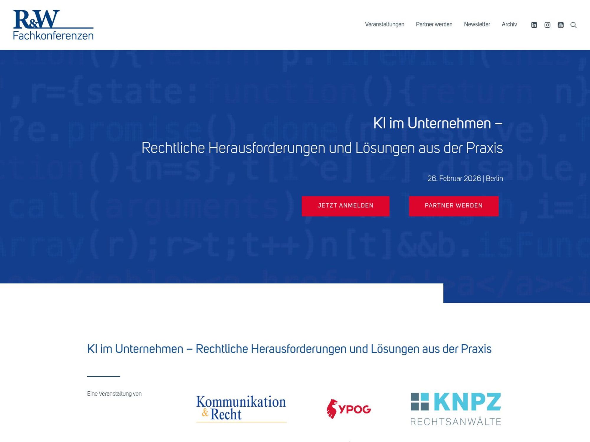 KI im Unternehmen – Rechtliche Herausforderungen und Lösungen aus der Praxis website