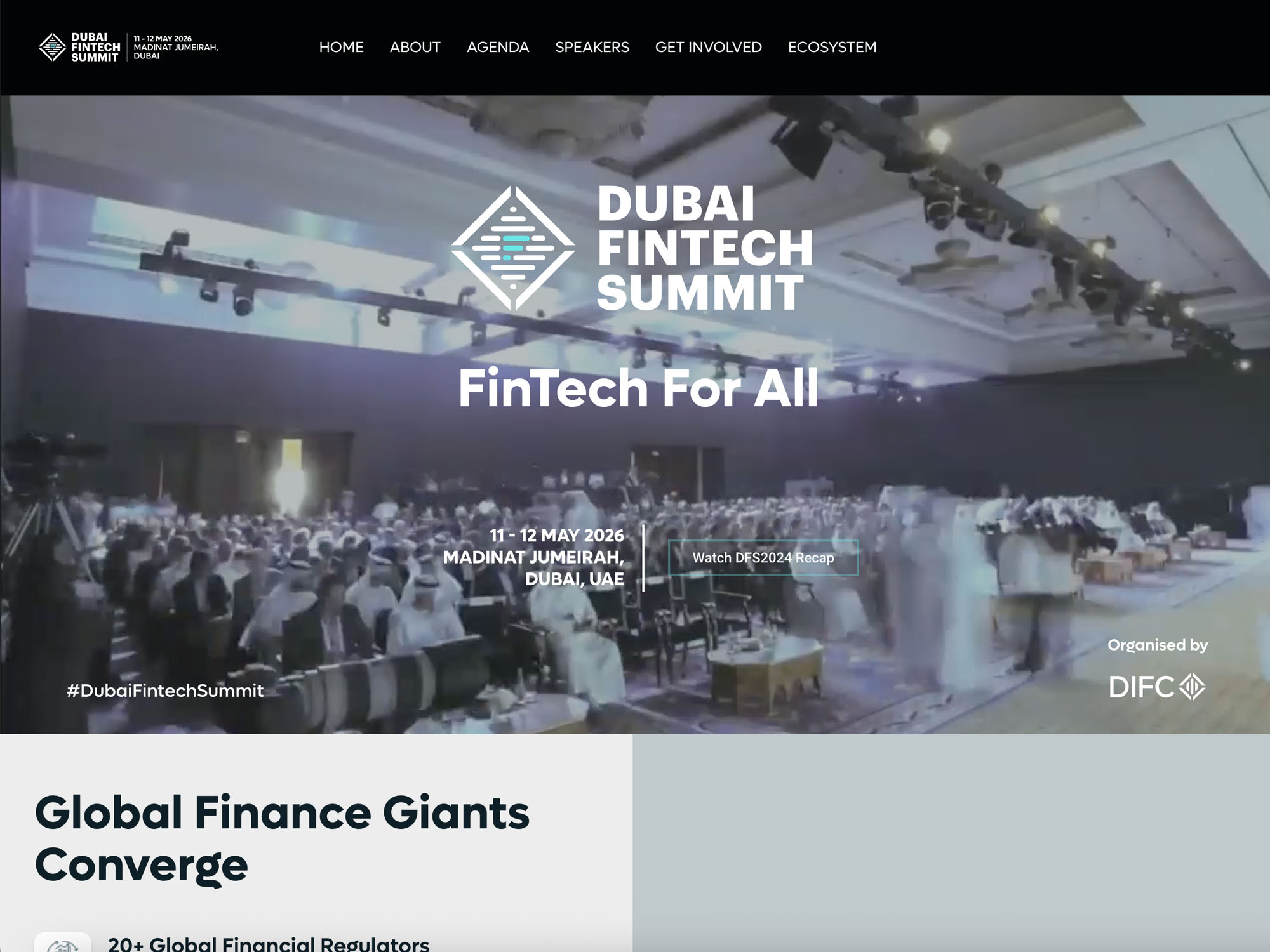Dubai Fintech Summit 2026 website