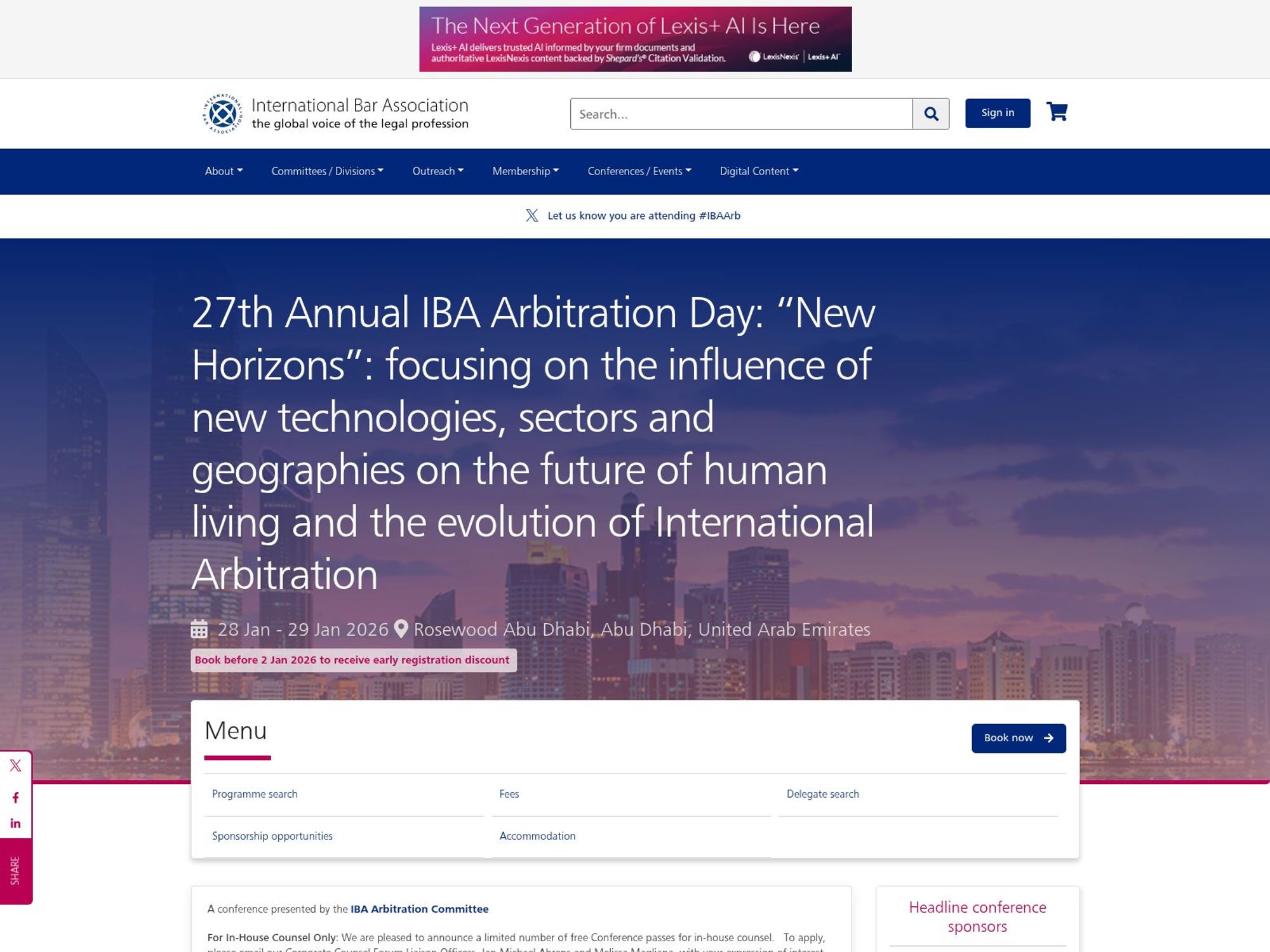 27th Annual IBA Arbitration Day Conference website