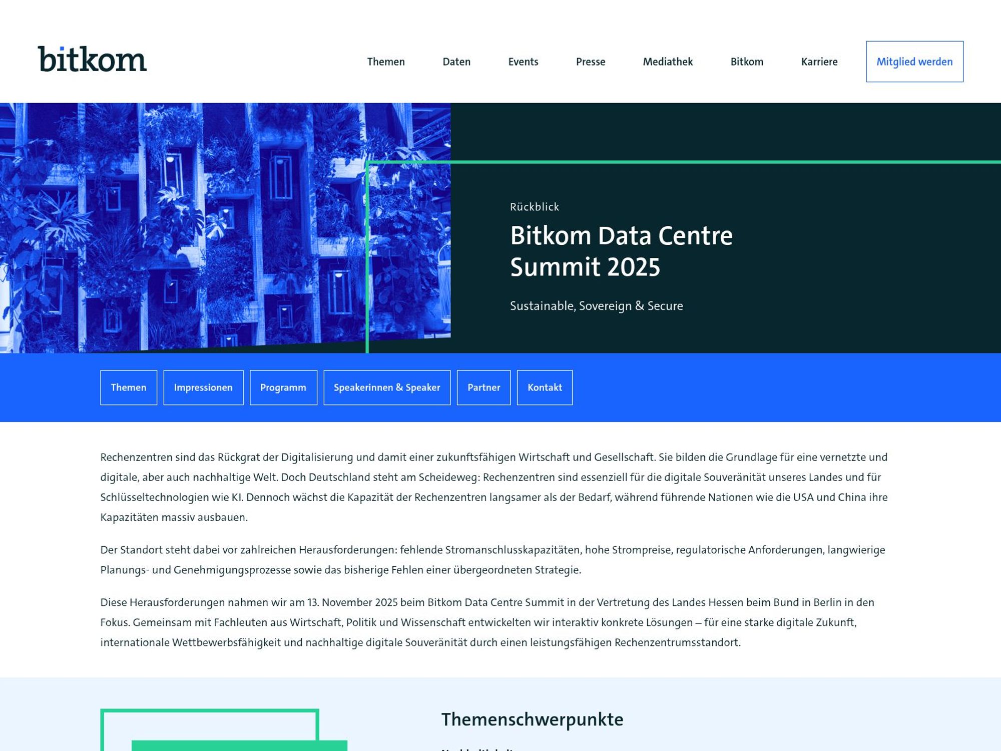 Bitkom Data Centre Summit 2026 website