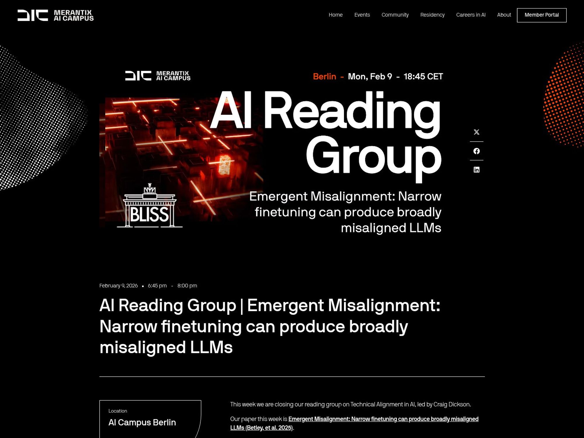 AI Reading Group website