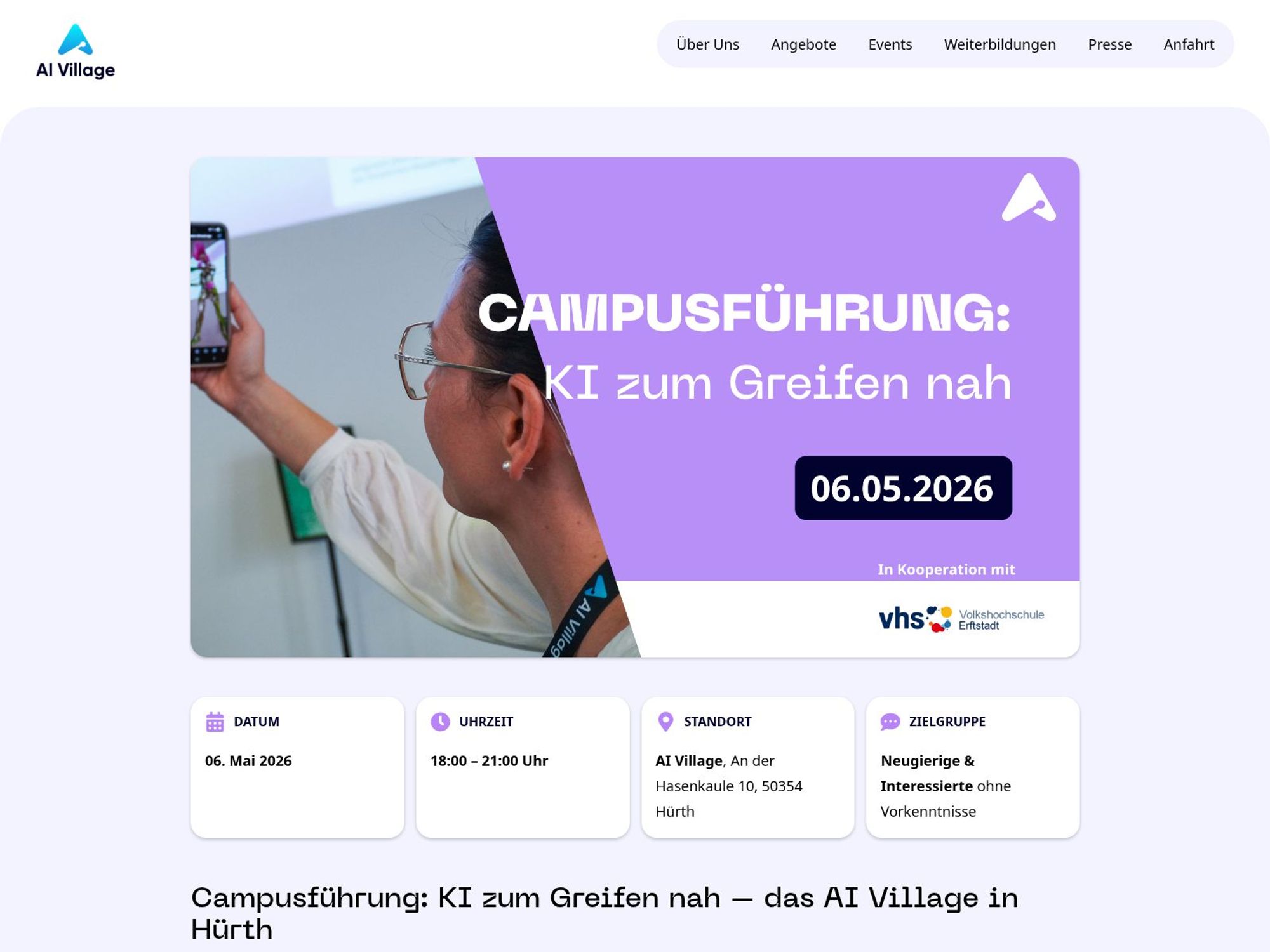Campusführung website