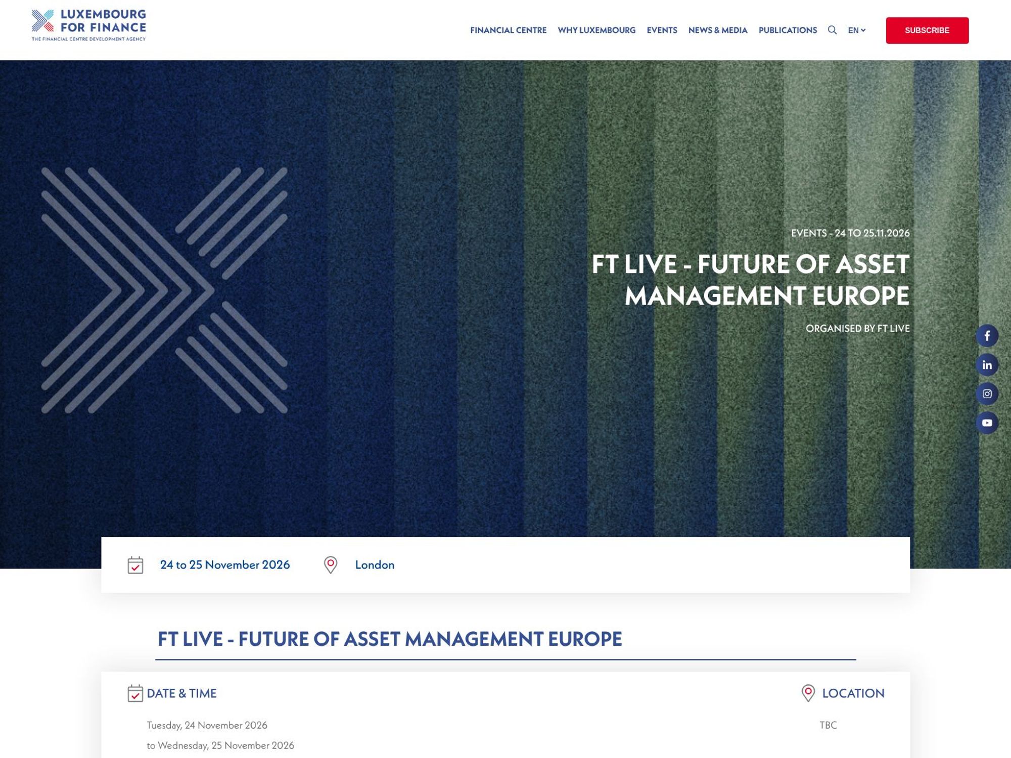 FT LIVE - Future Of Asset Management Europe website
