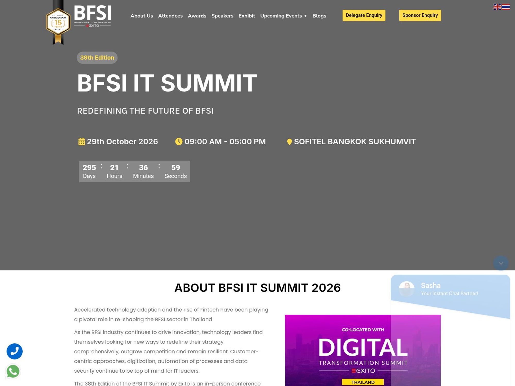 39th BFSI IT Summit Thailand website
