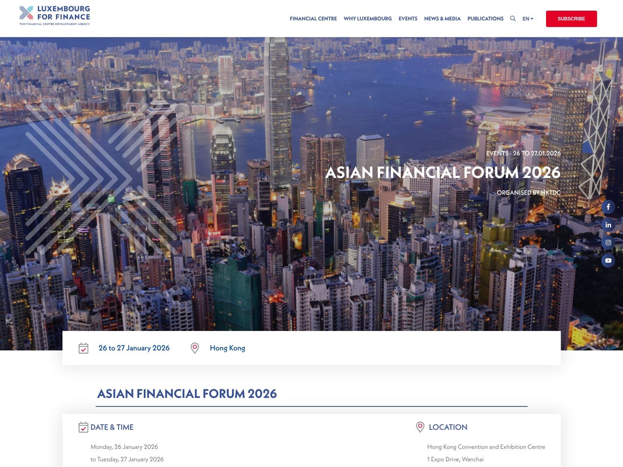 Asian Financial Forum 2026 website