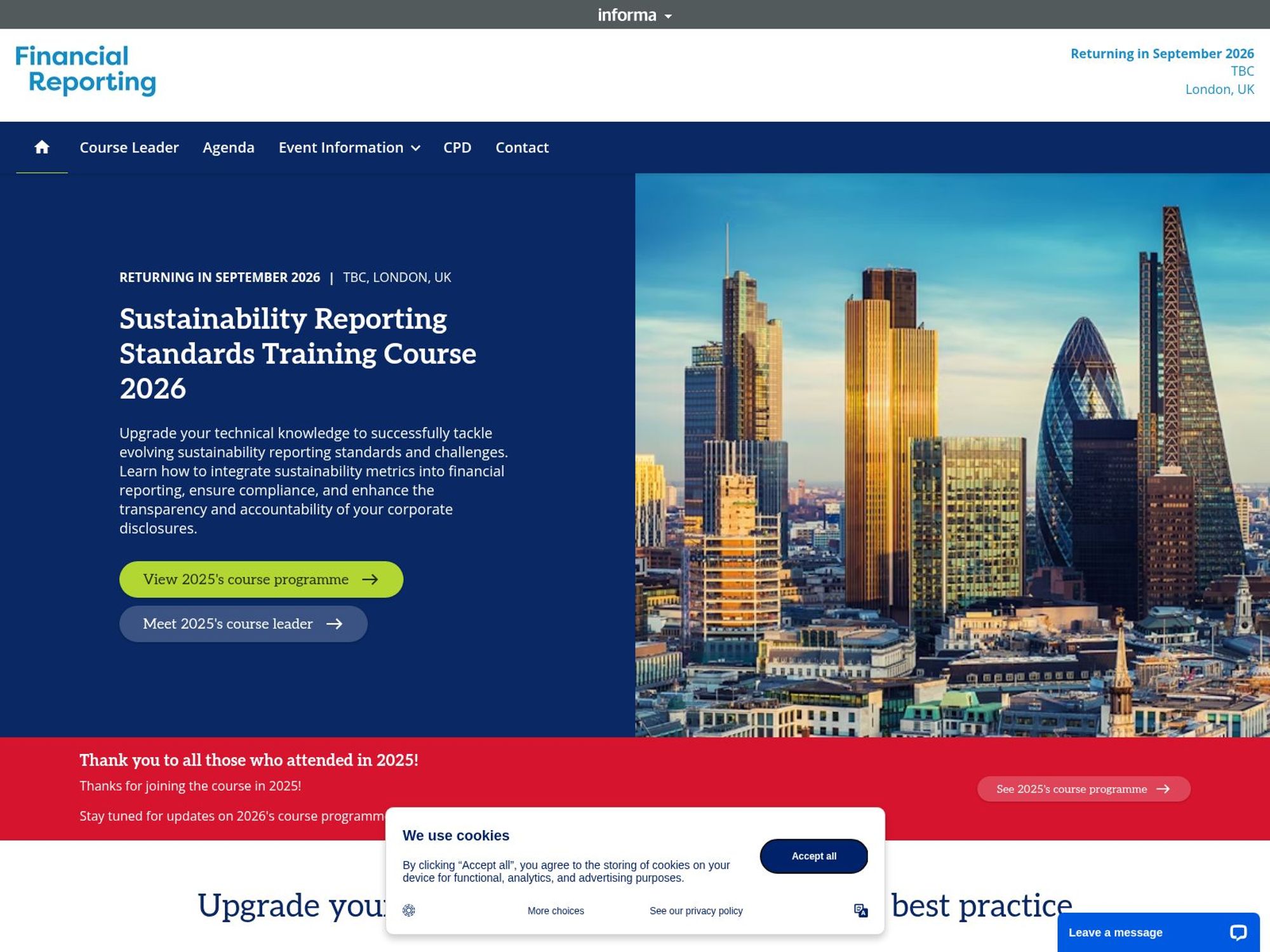 Sustainability Reporting Standards Training Course 2026 website