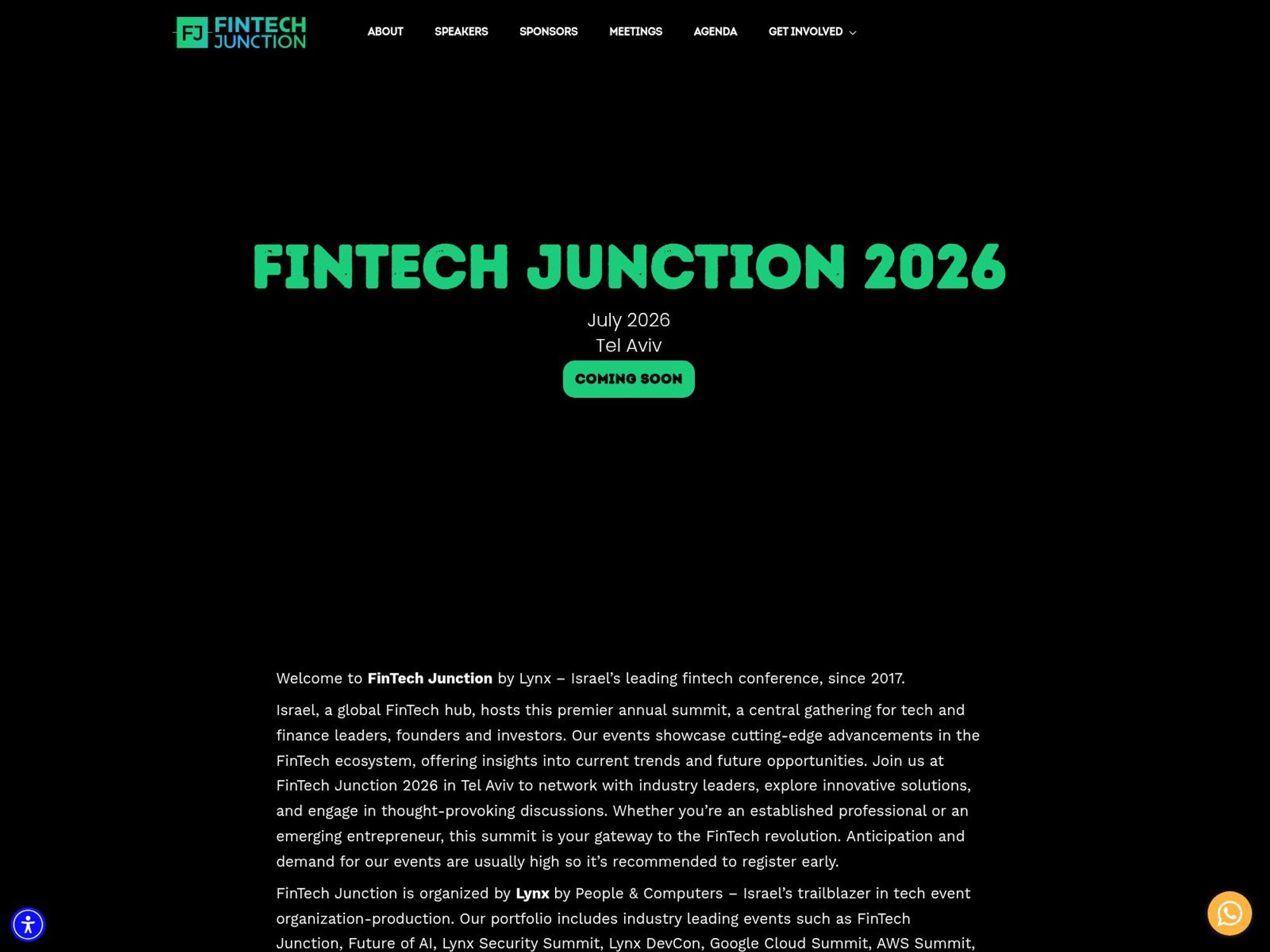 FinTech Junction website
