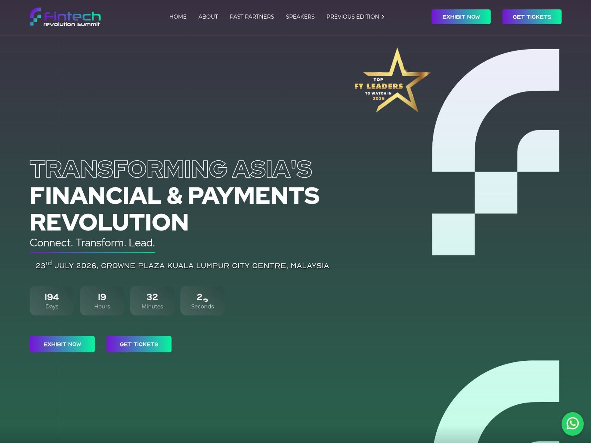 Fintech Revolution Summit Malaysia website