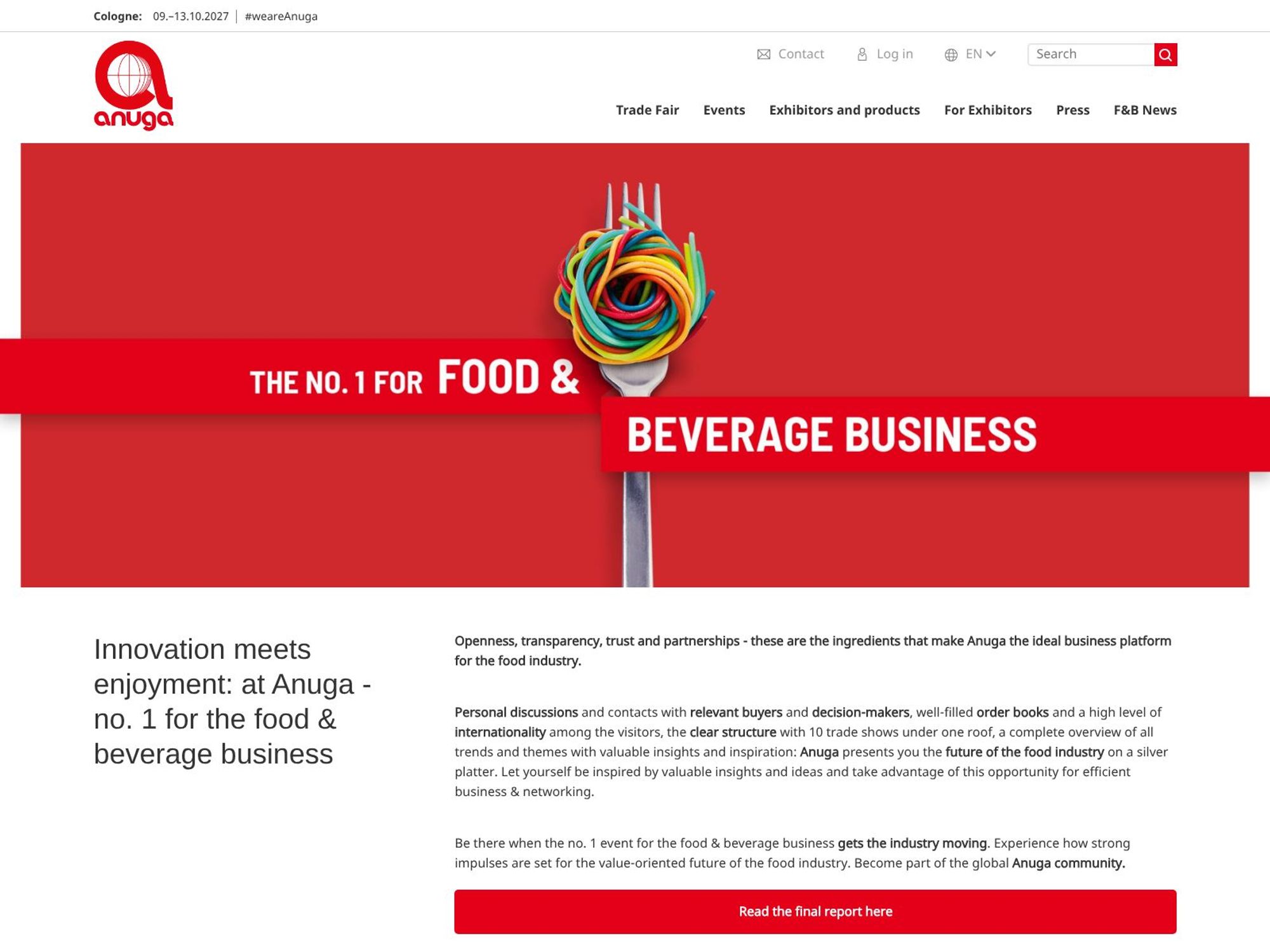 Anuga 2027 website