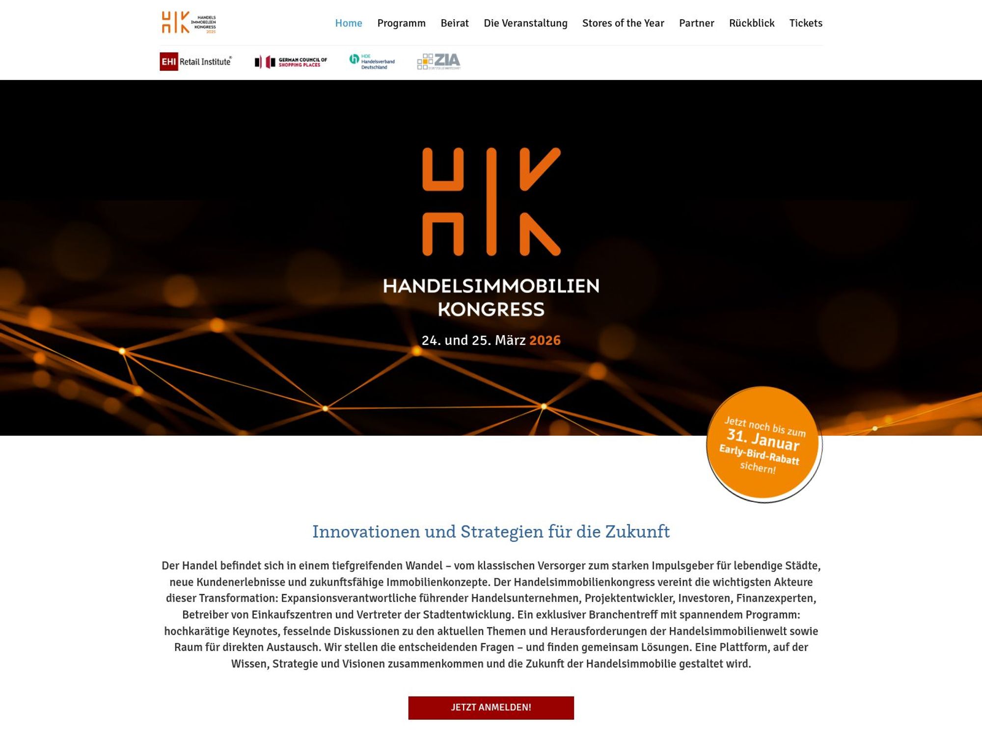 Handelsimmobilien-Kongress 2026 website