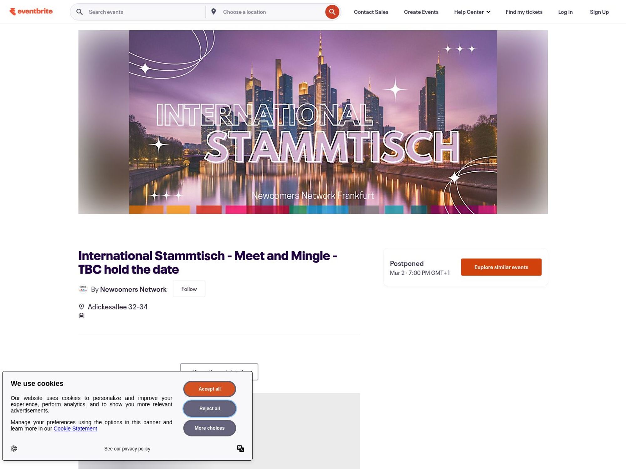 International Stammtisch - Meet and Mingle website
