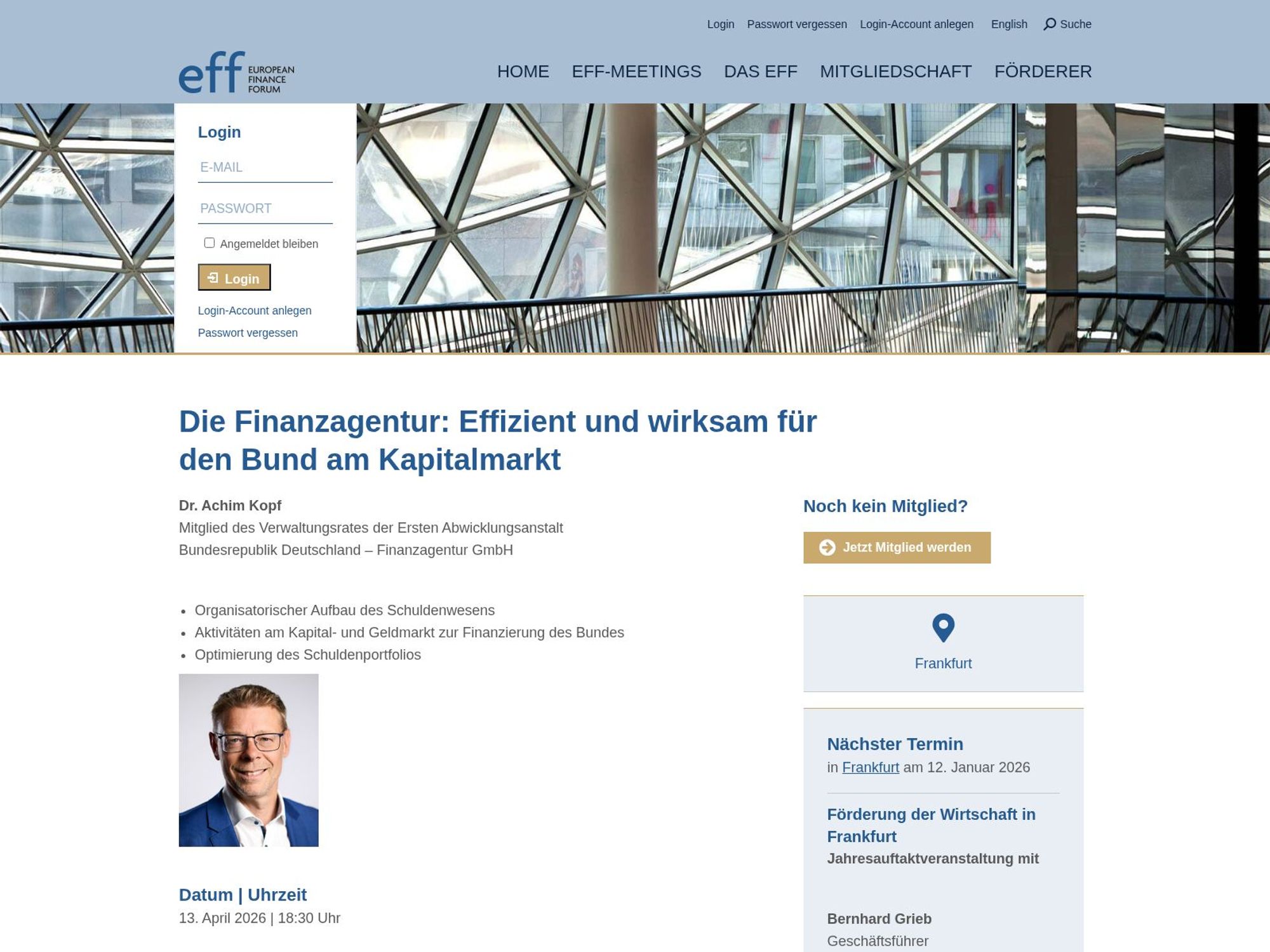 Die Finanzagentur: Effizient und wirksam für den Bund am Kapitalmarkt website