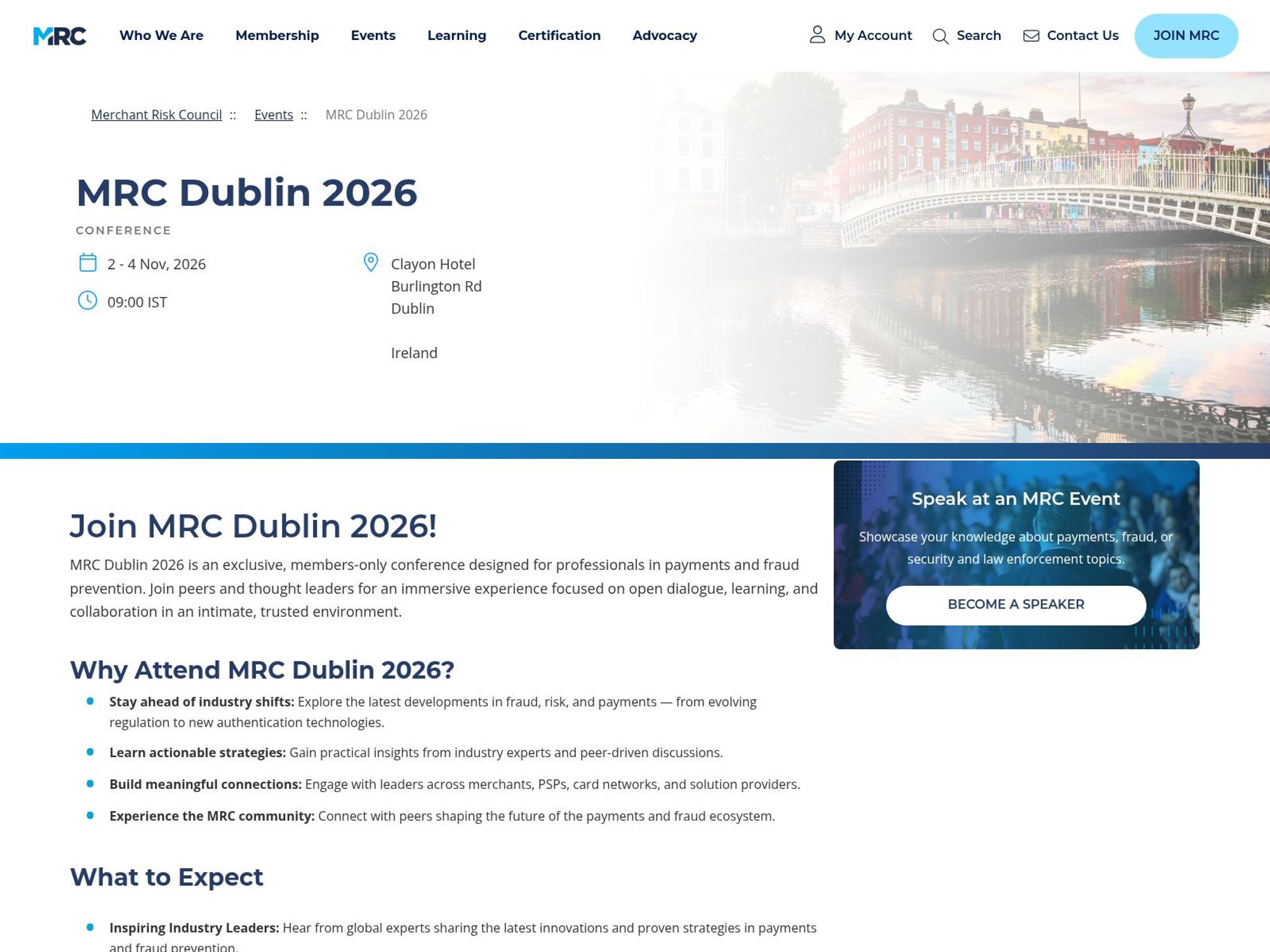 MRC Dublin 2026 website