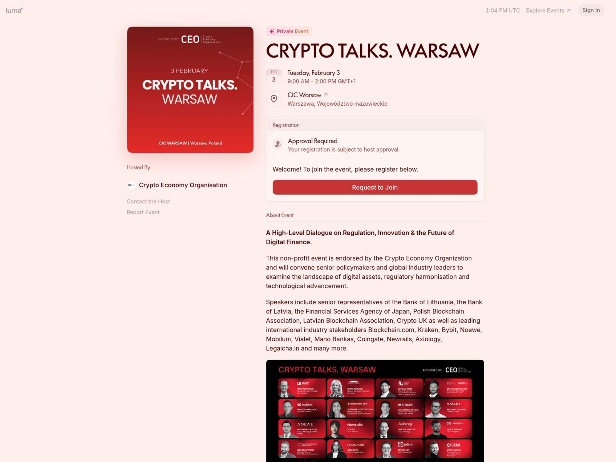 CRYPTO TALKS. WARSAW website