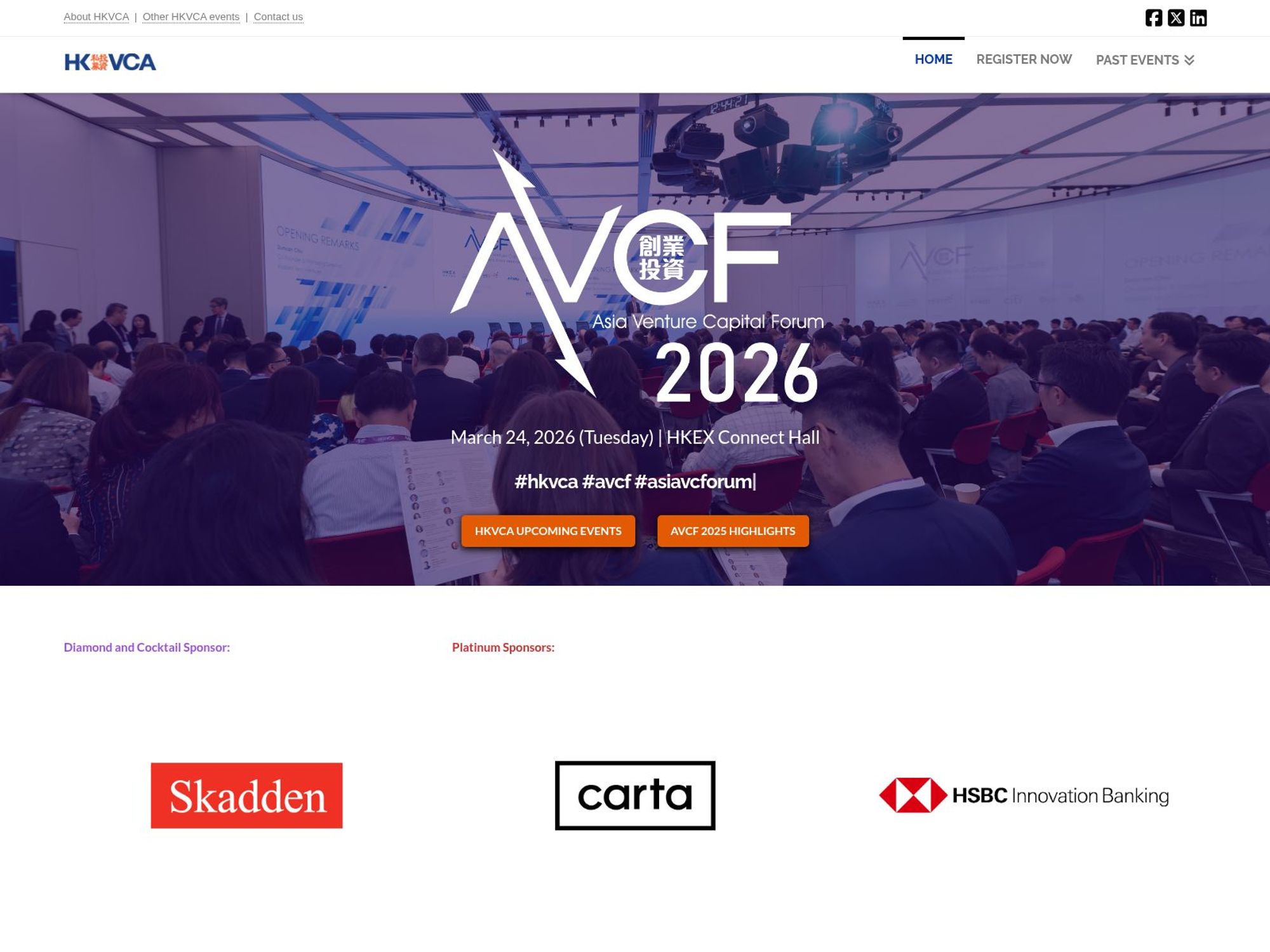 Asia Venture Capital Forum 2026 website