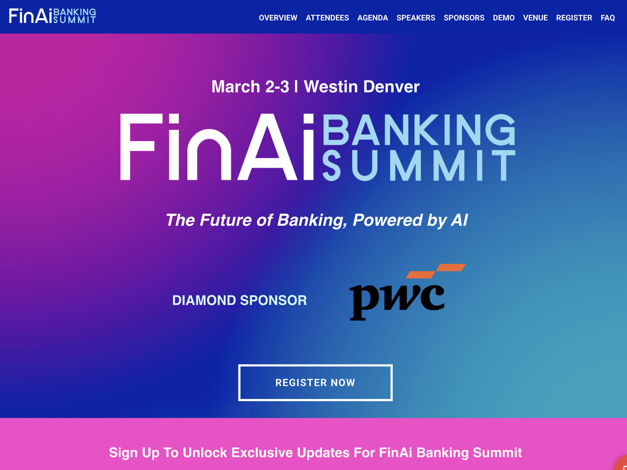 FinAi Banking Summit website