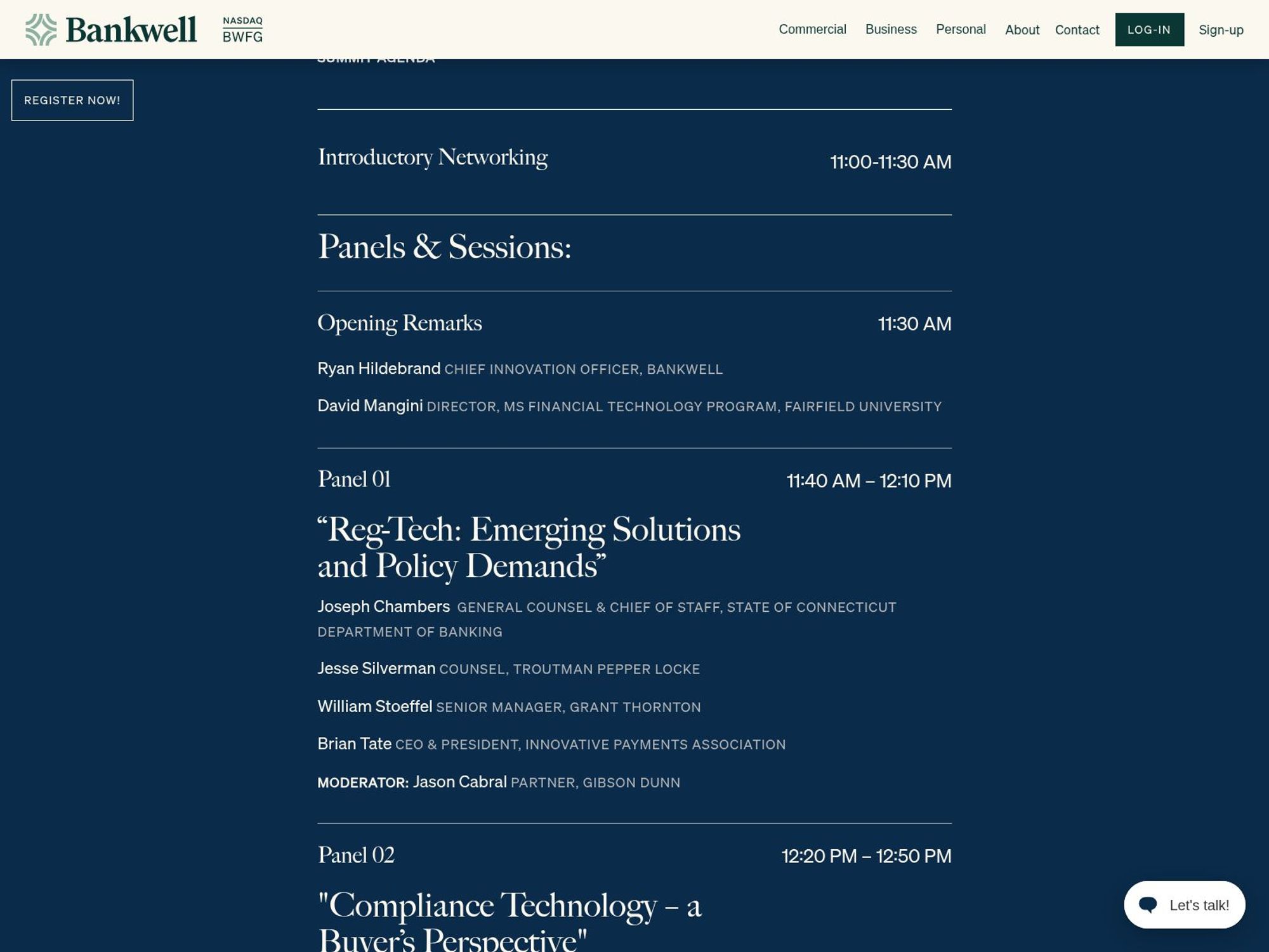 Connecticut Digital Banking Innovation Summit website