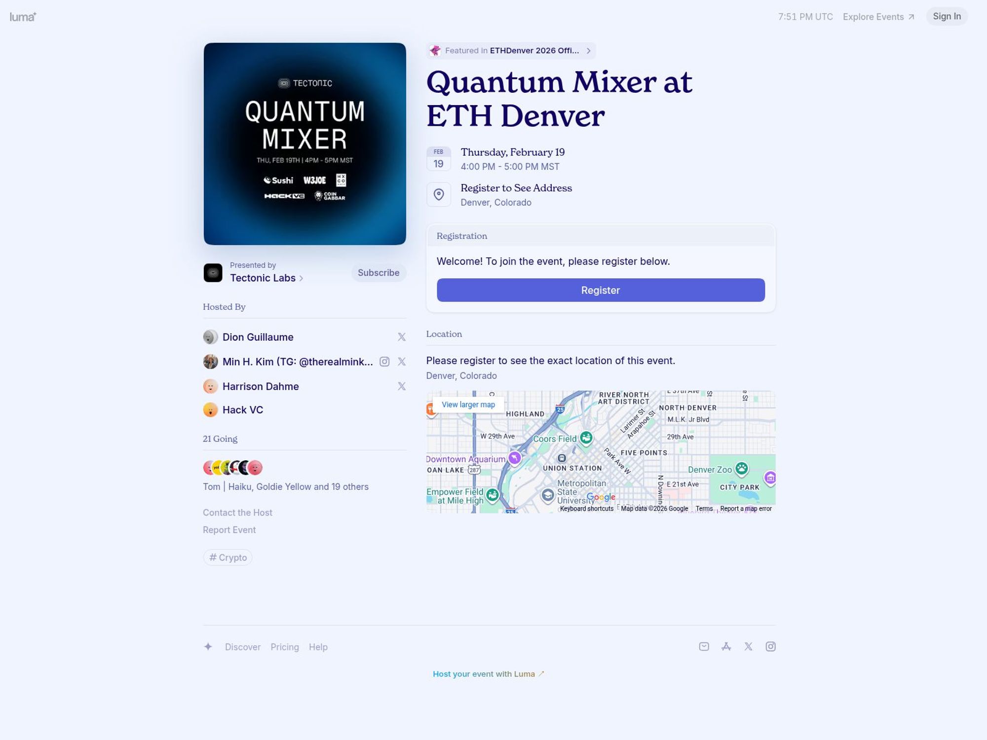 Quantum Mixer at ETH Denver website