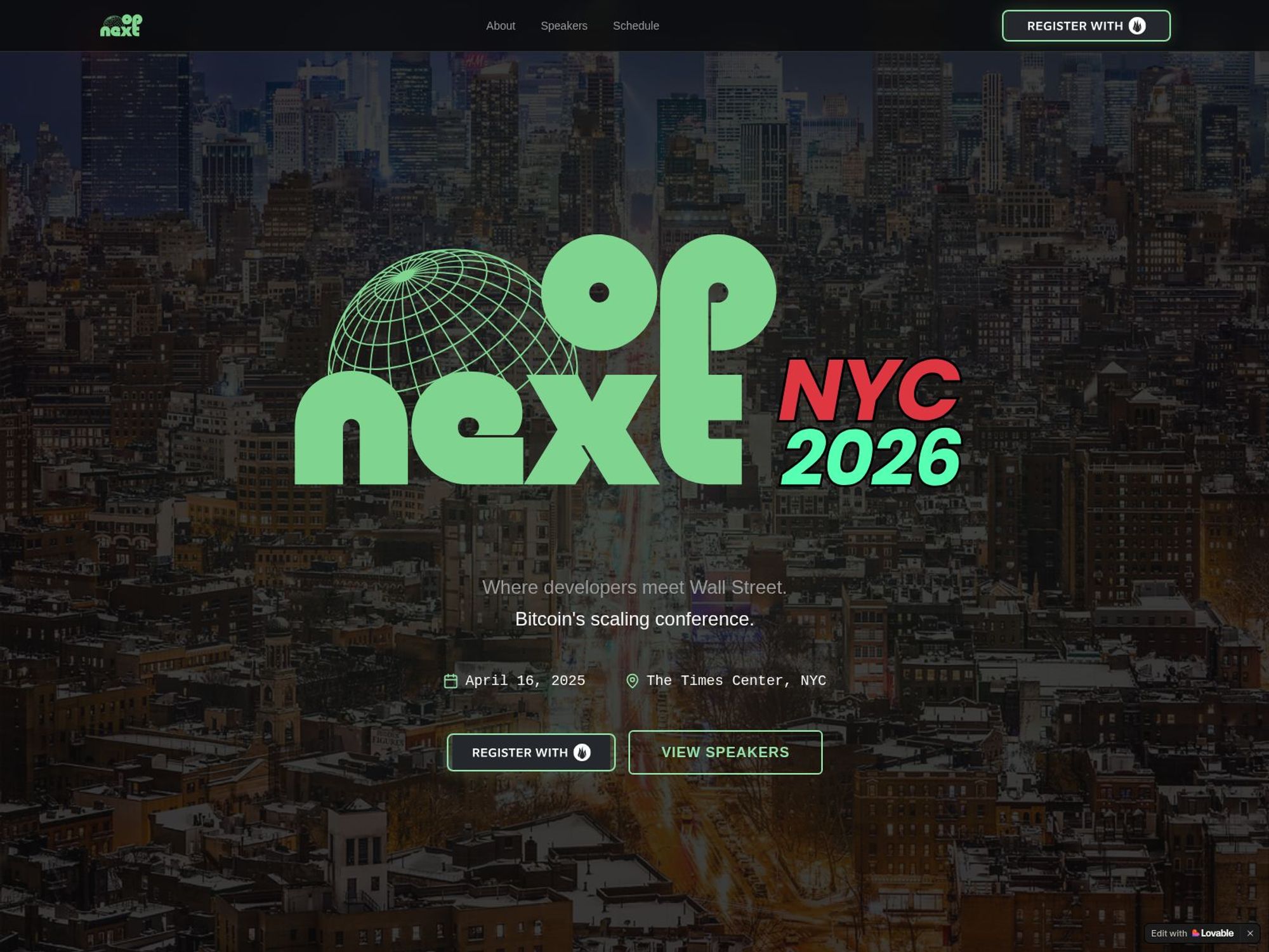 OPNEXT - Bitcoin's Scaling Conference website