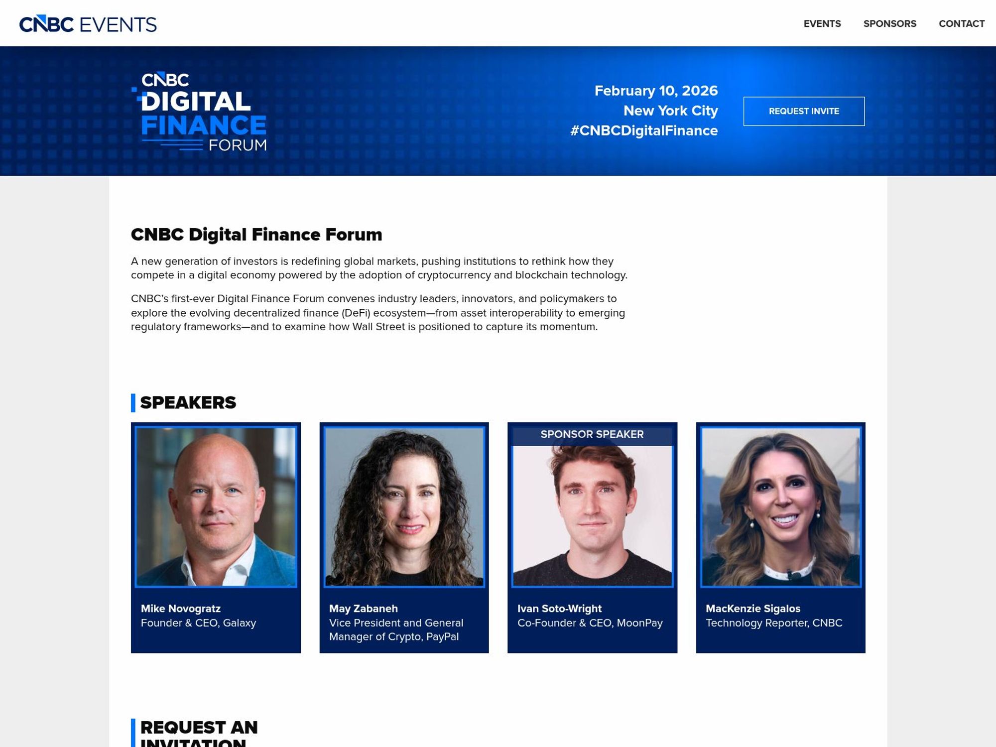 CNBC Digital Finance Forum website