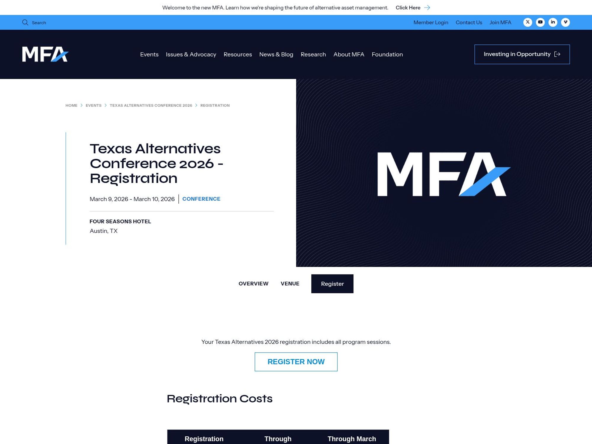 Texas Alternatives Conference 2026 website