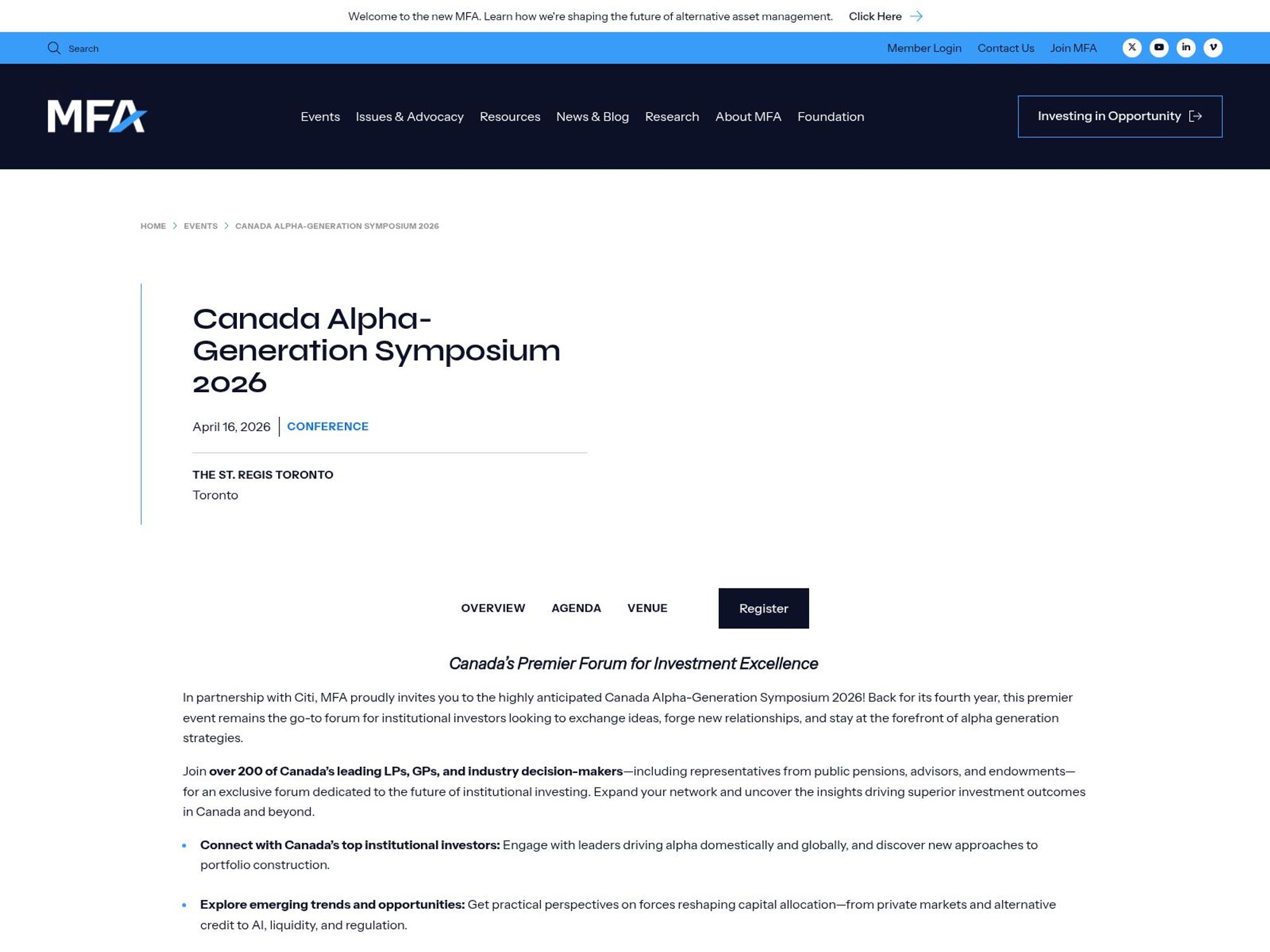 Canada Alpha-Generation Symposium 2026 website