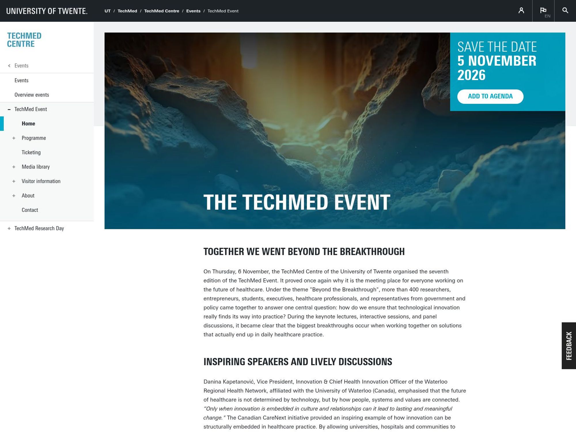 The TechMed Event 2026 website