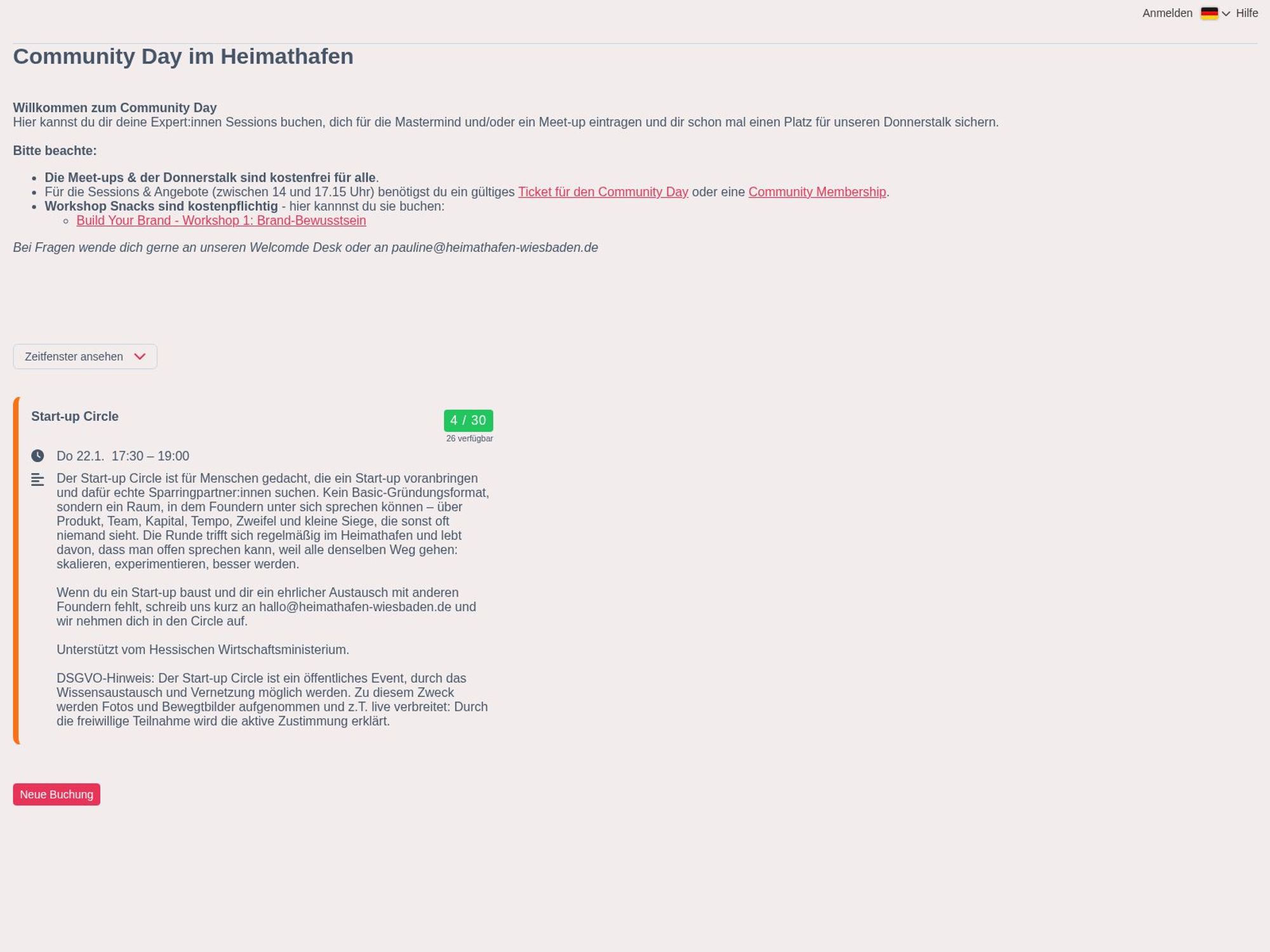 Start-up Circle website