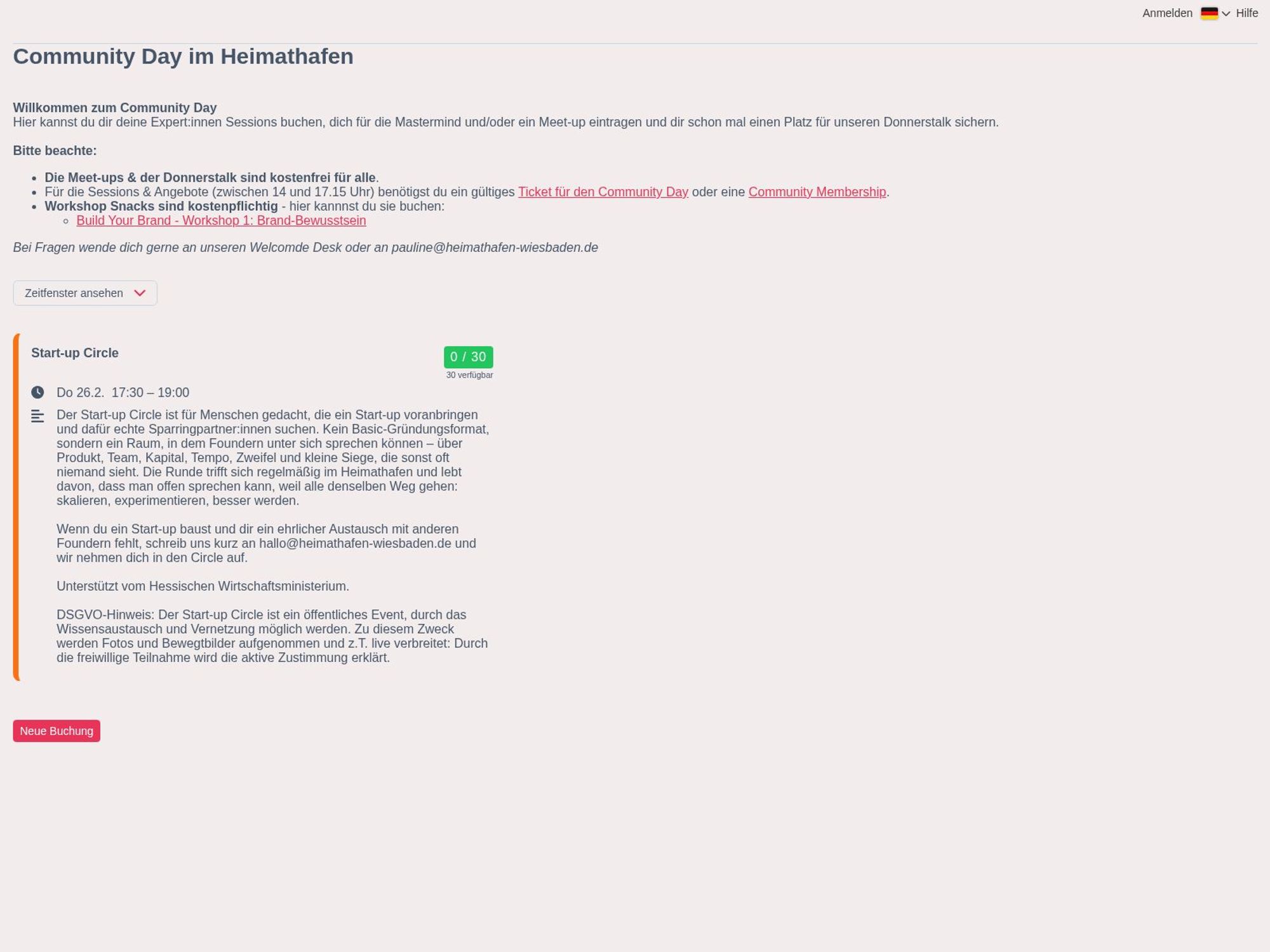 Start-up Circle website