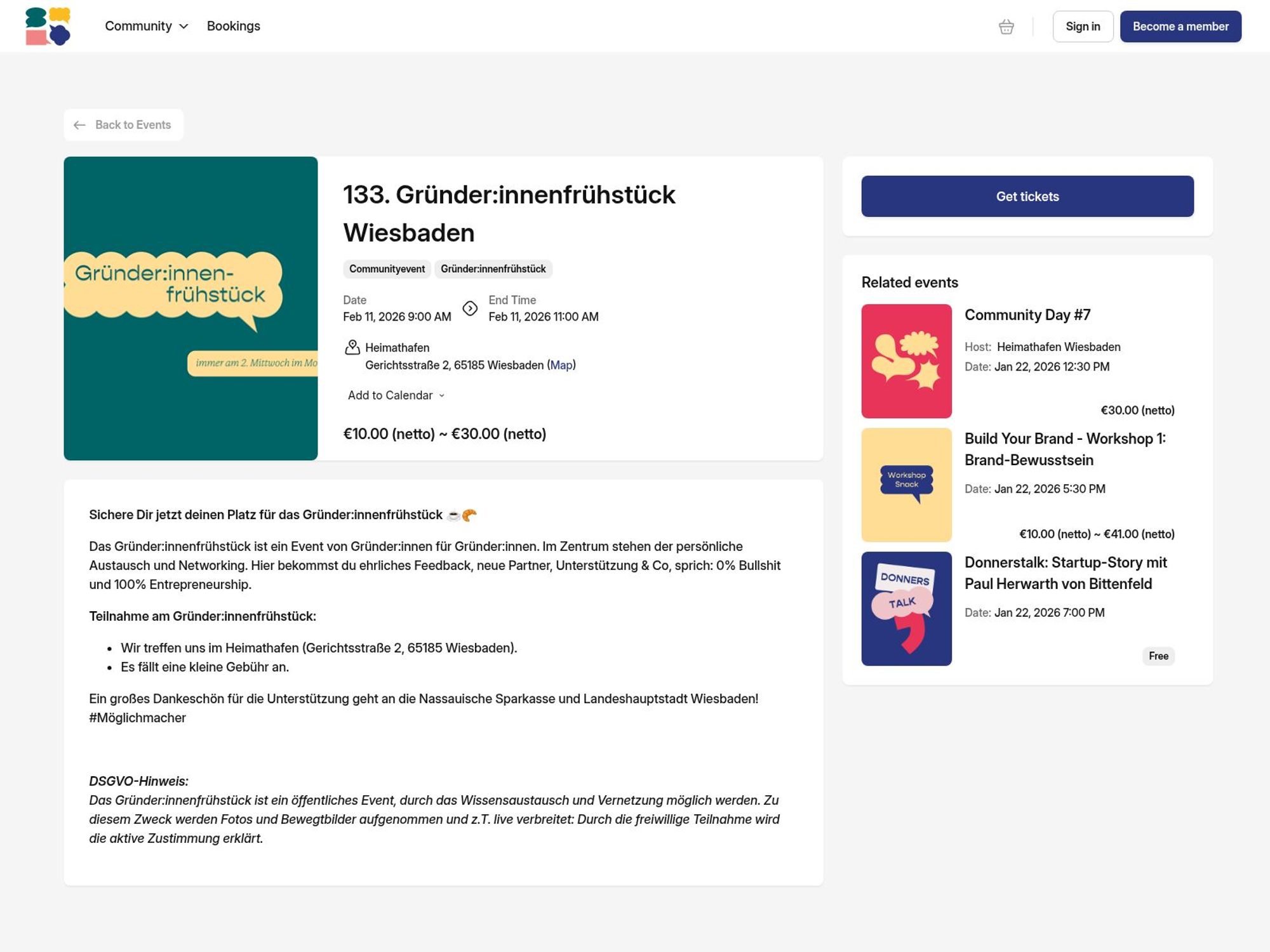 133. Gründer:innenfrühstück Wiesbaden website