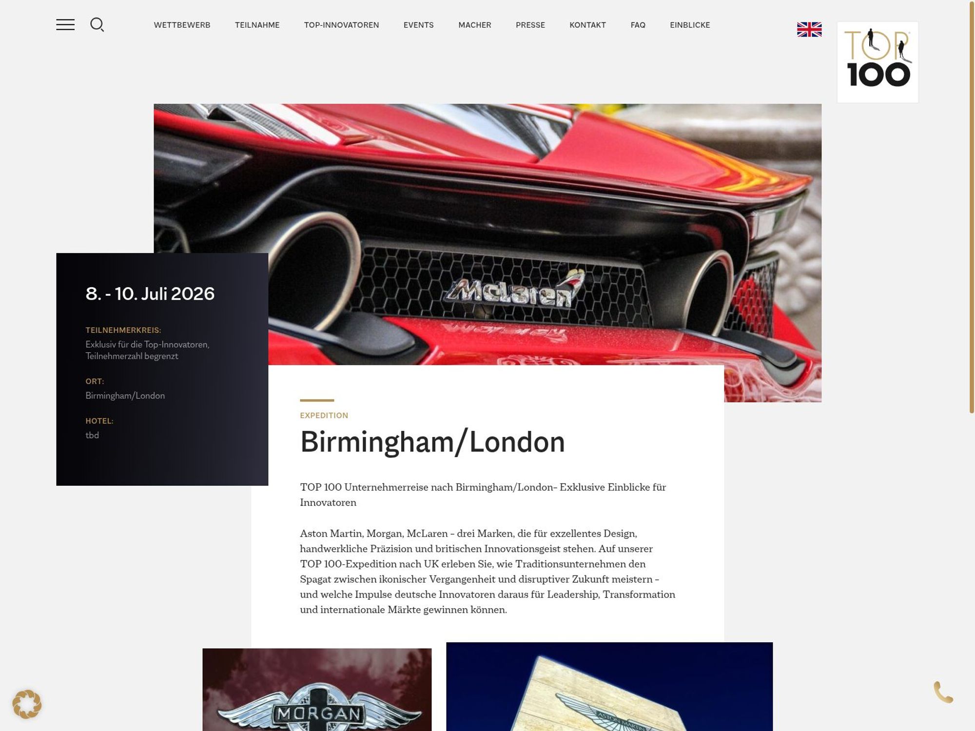 TOP 100-Expedition Birmingham/London website