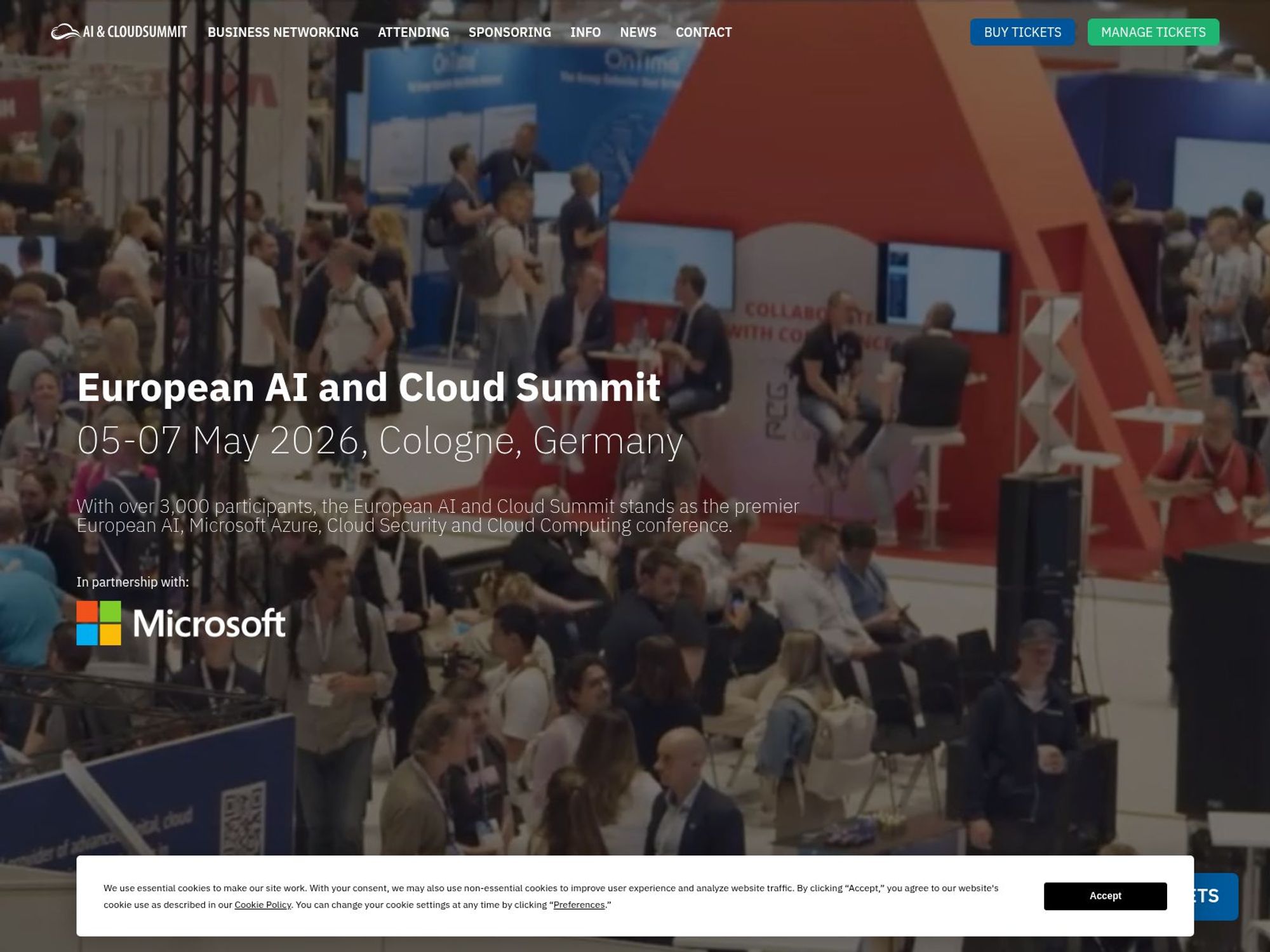 European AI and Cloud Summit website