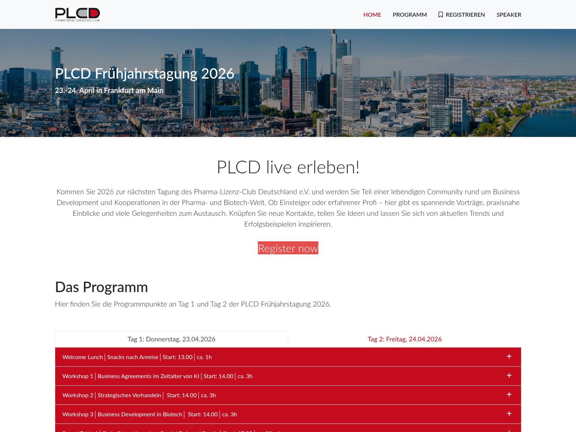 PLCD Frühjahrstagung 2026 website