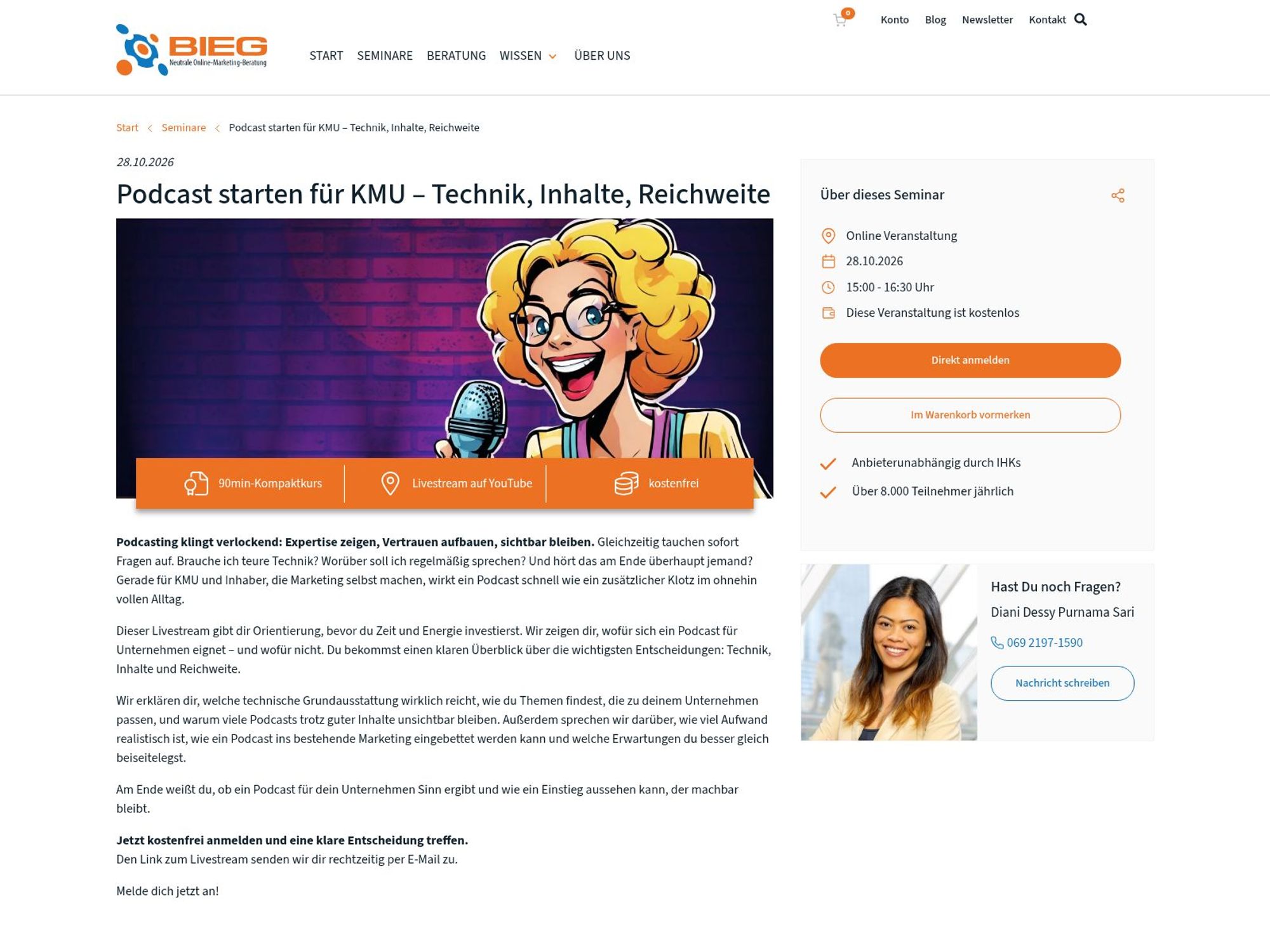 Podcast starten für KMU – Technik, Inhalte, Reichweite website