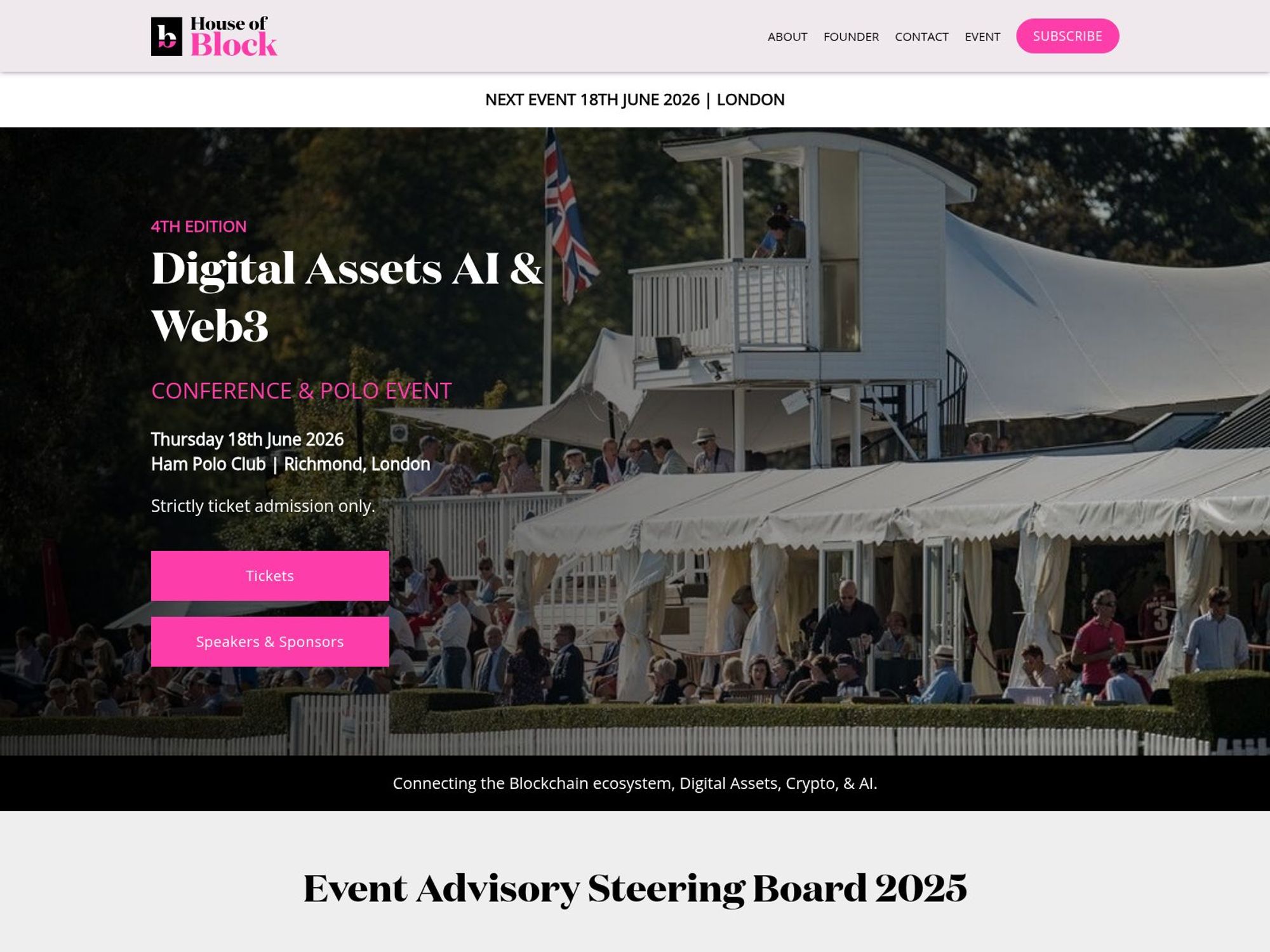 House of Block Digital Assets & Web3 Garden Event website