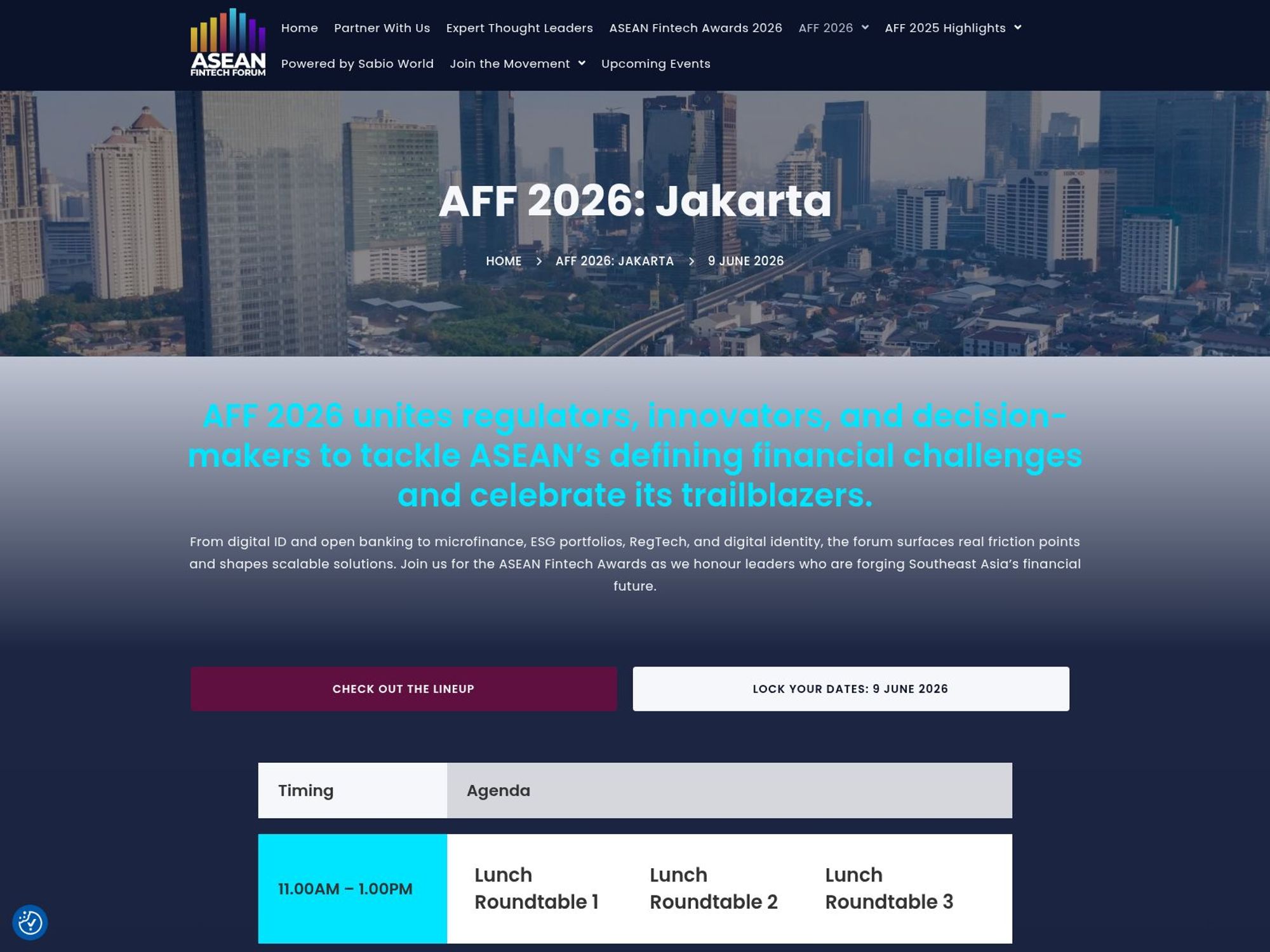 ASEAN Fintech Forum Jakarta website