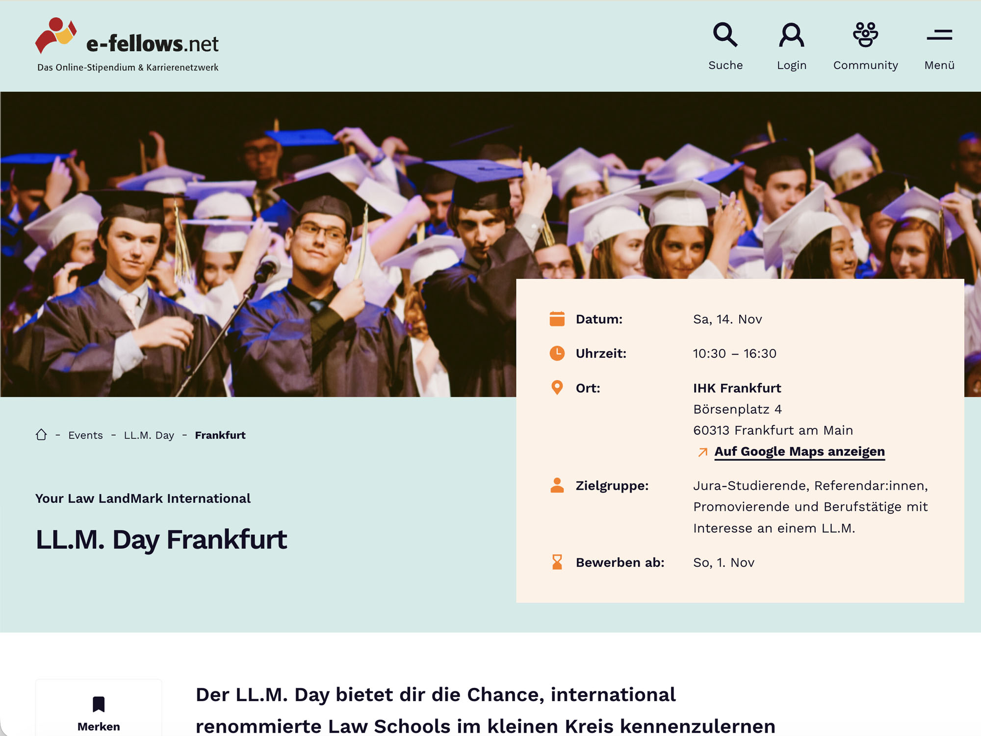 LL.M. Day Frankfurt website