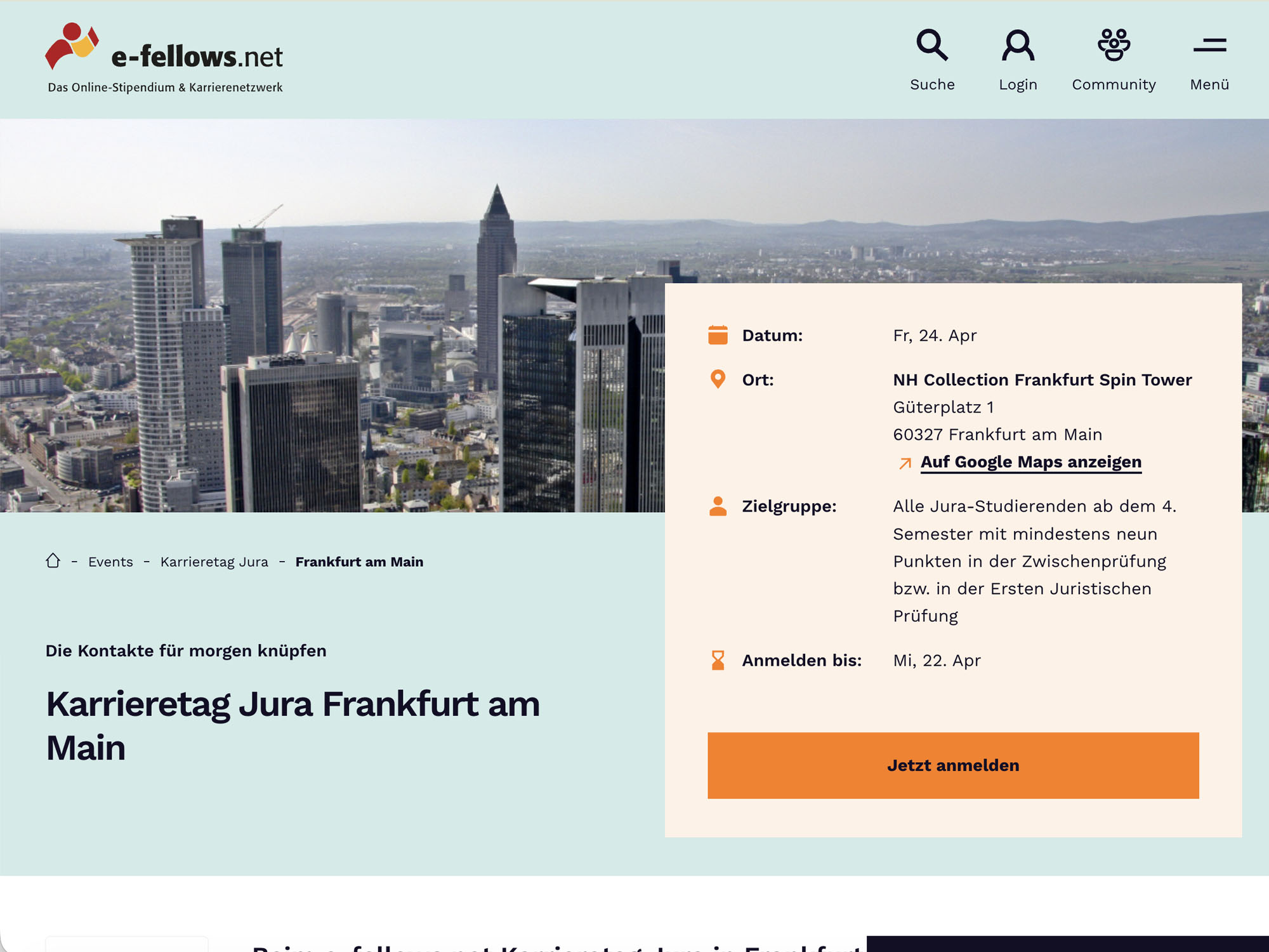 Karrieretag Jura Frankfurt am Main website