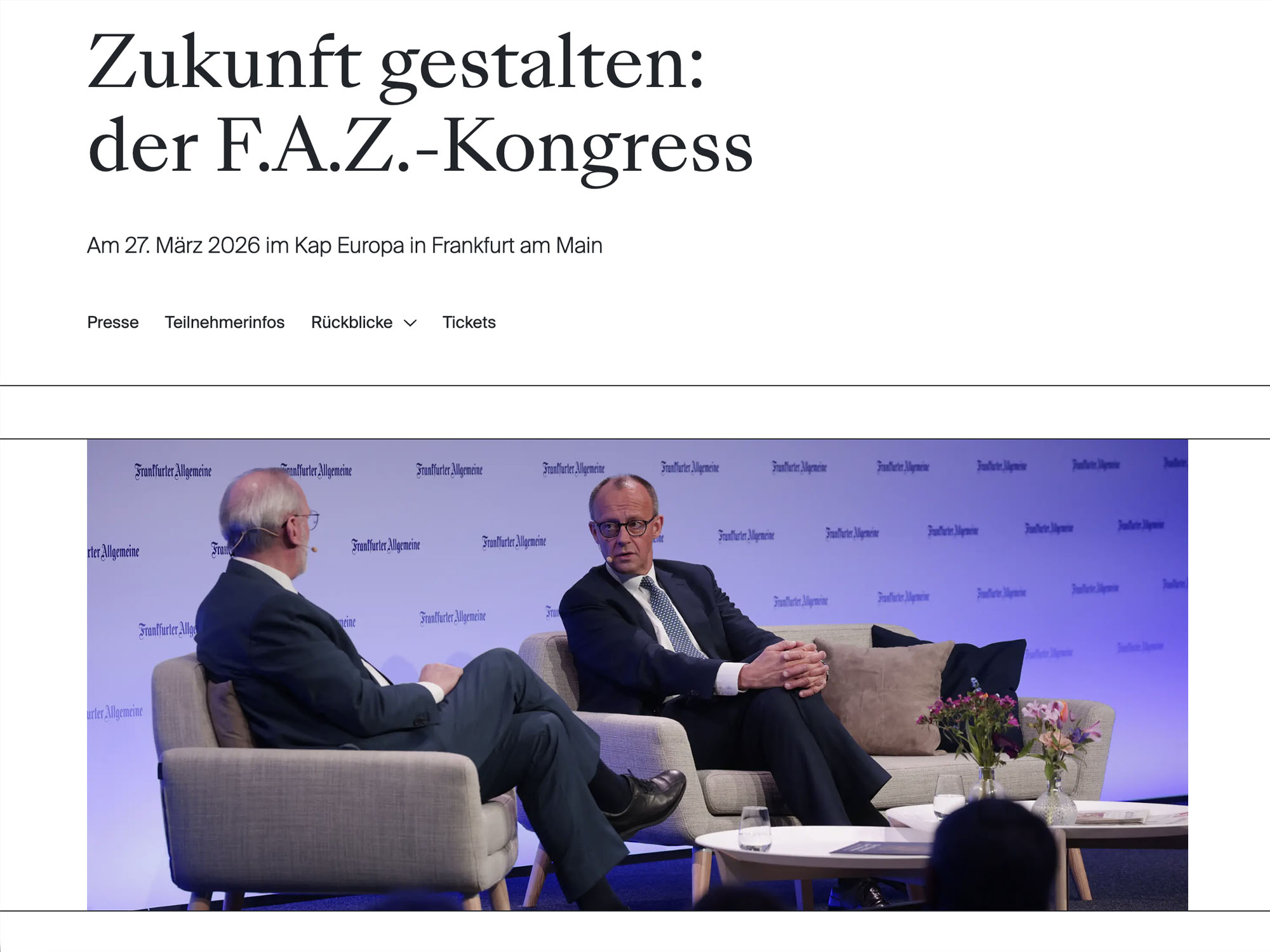Zukunft gestalten: der F.A.Z.-Kongress website