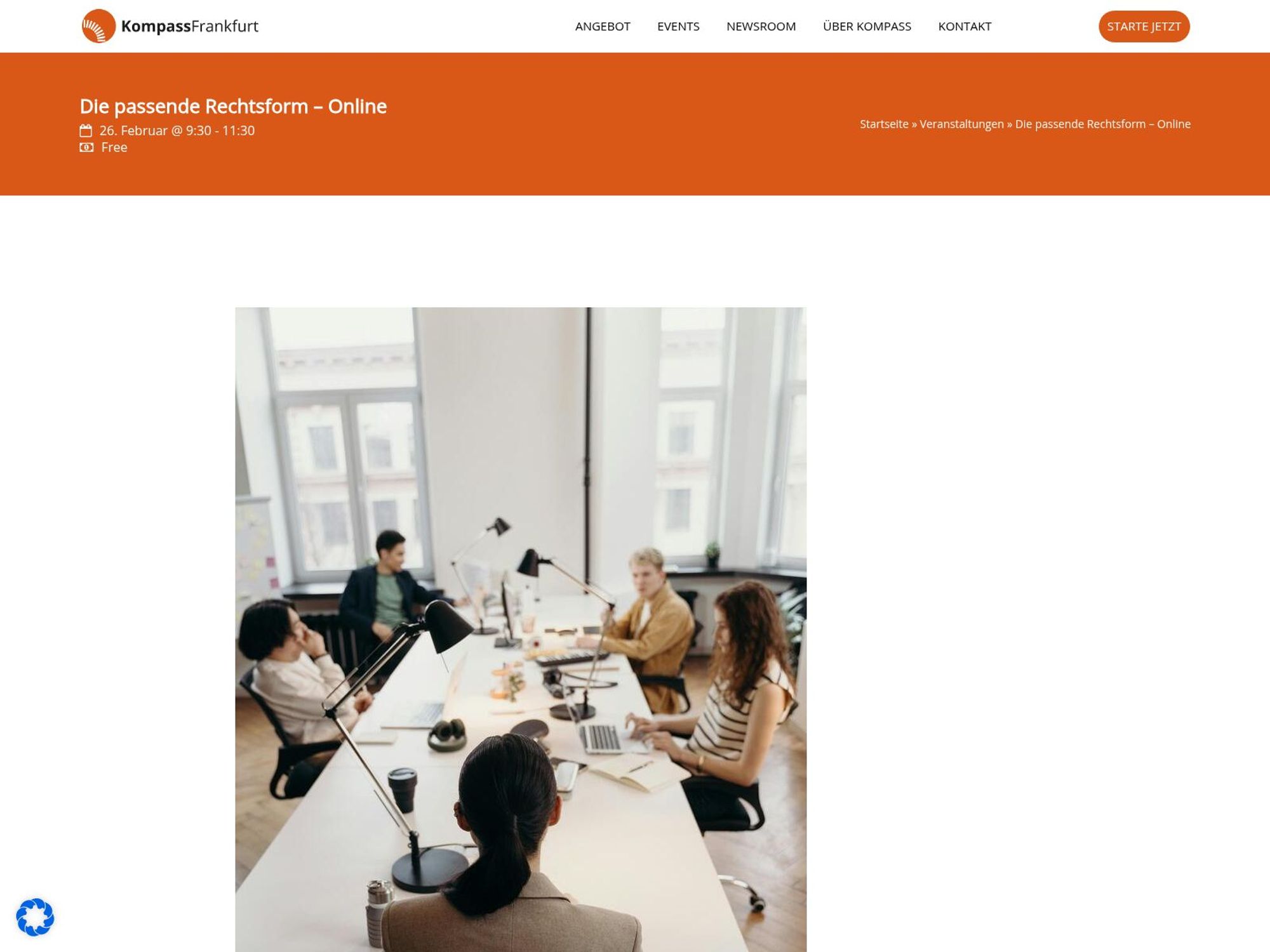 Die passende Rechtsform – Online website