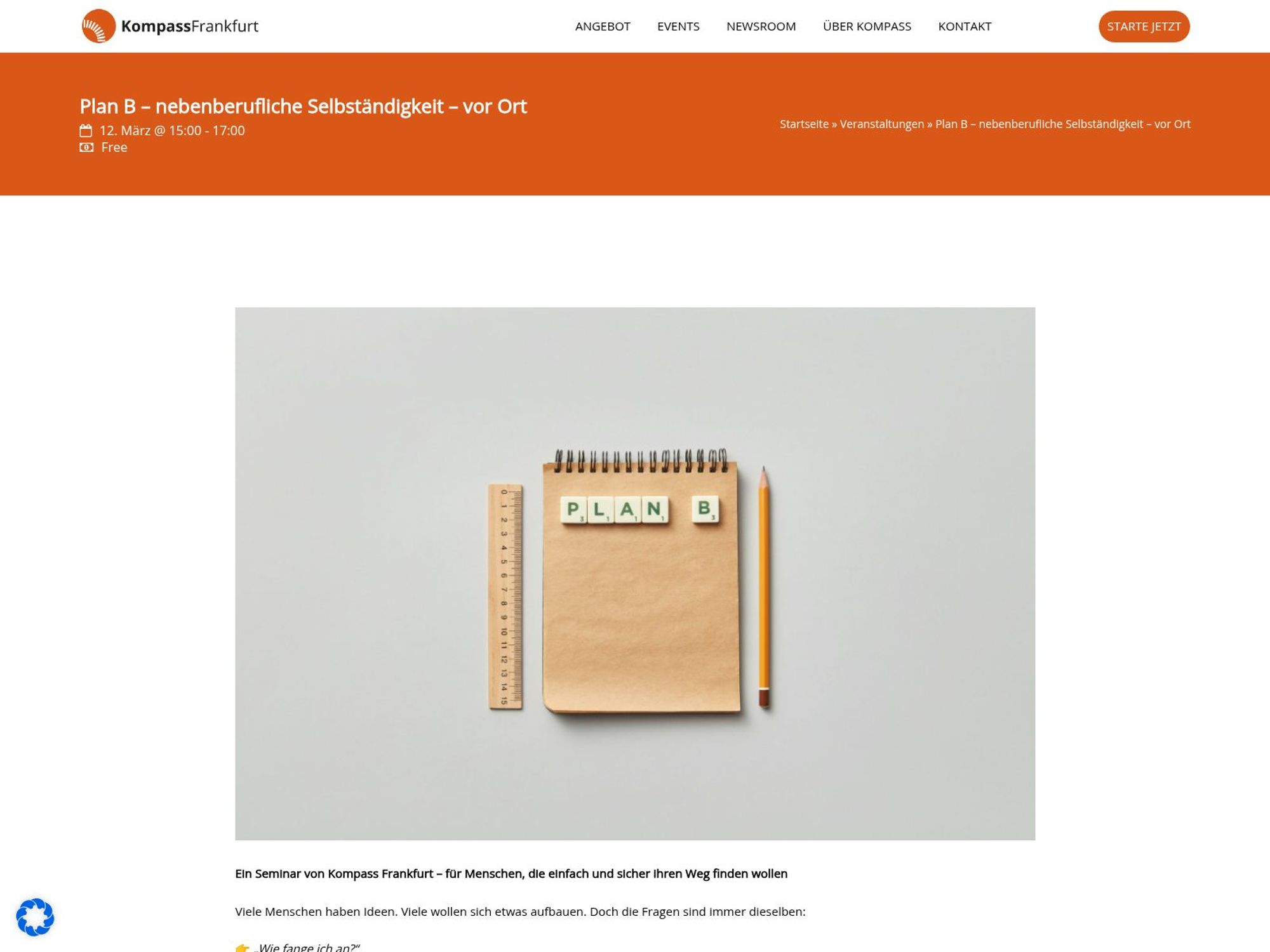 Plan B – nebenberufliche Selbständigkeit – vor Ort website